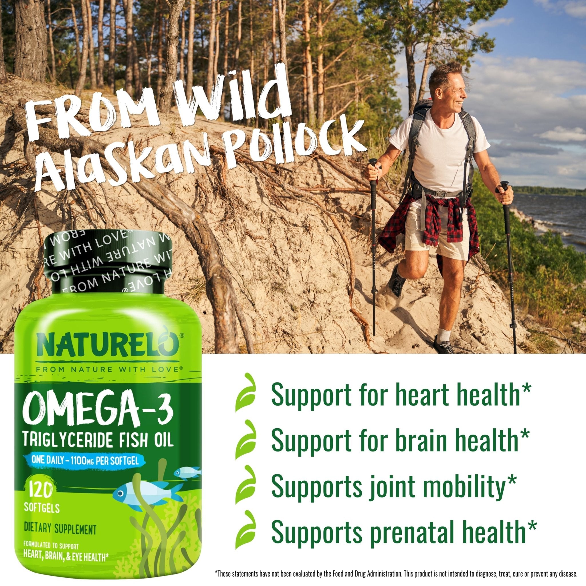 NATURELO Burpless Omega 3 Fish Oil Supplement - 1100mg Triglyceride Omega-3, EPA + DHA, Liquid Fish Oil for Heart, Eye, Brain, Joint Health - PrimeBioHealth - canada supplements