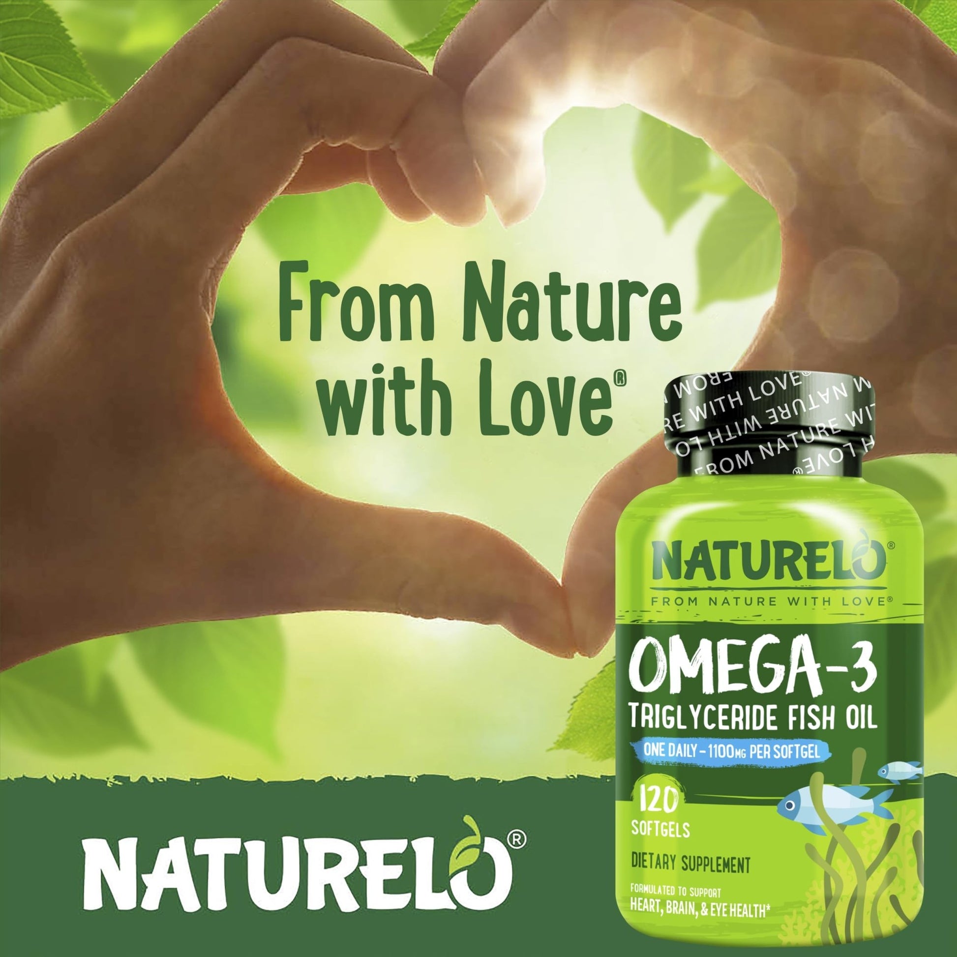 NATURELO Burpless Omega 3 Fish Oil Supplement - 1100mg Triglyceride Omega-3, EPA + DHA, Liquid Fish Oil for Heart, Eye, Brain, Joint Health - PrimeBioHealth - canada supplements