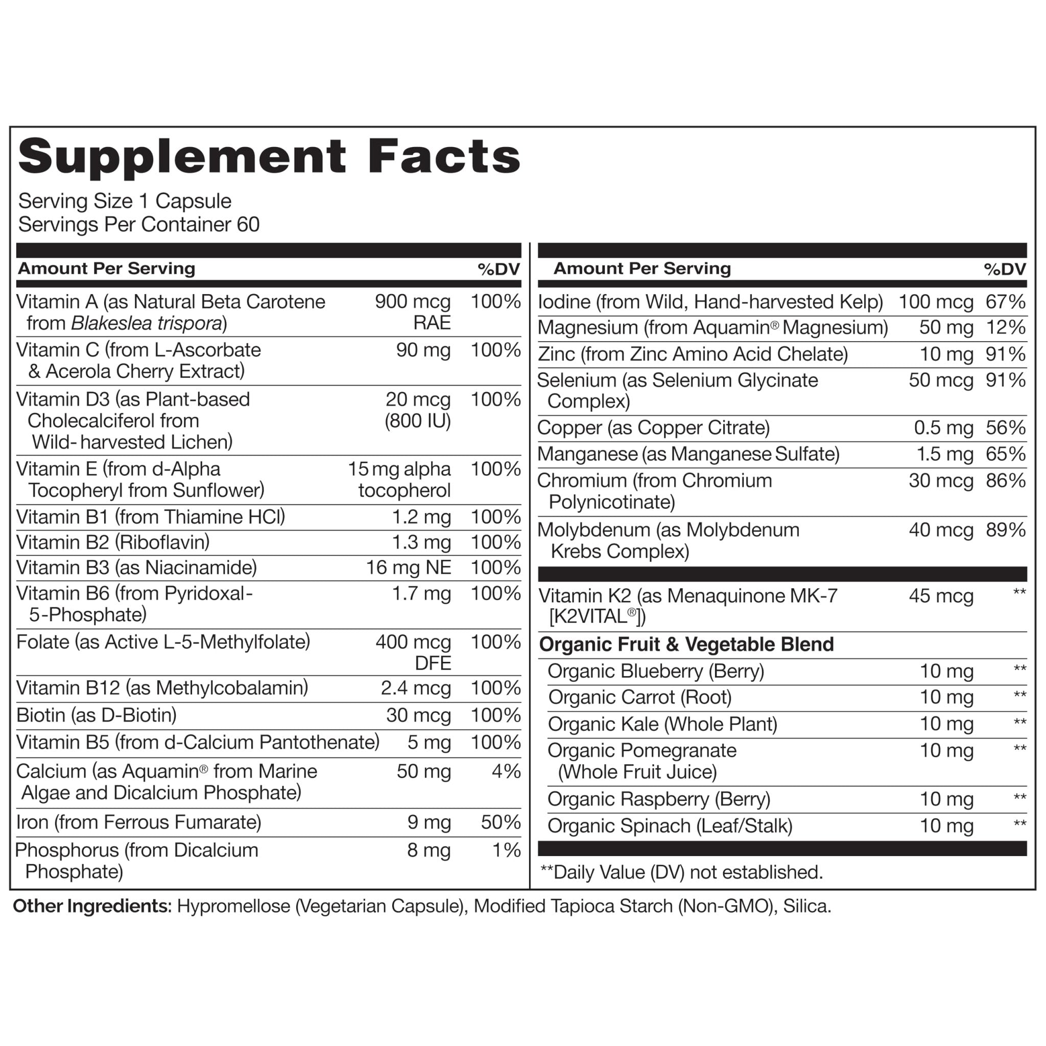 NATURELO One Daily Multivitamin for Women w/Vitamin B12, 60 Ct, Energy Support, Whole Food Daily Women Multivitamin Supplement, Nourish Hair/Skin/Nail, Non-GMO - PrimeBioHealth - canada supplements