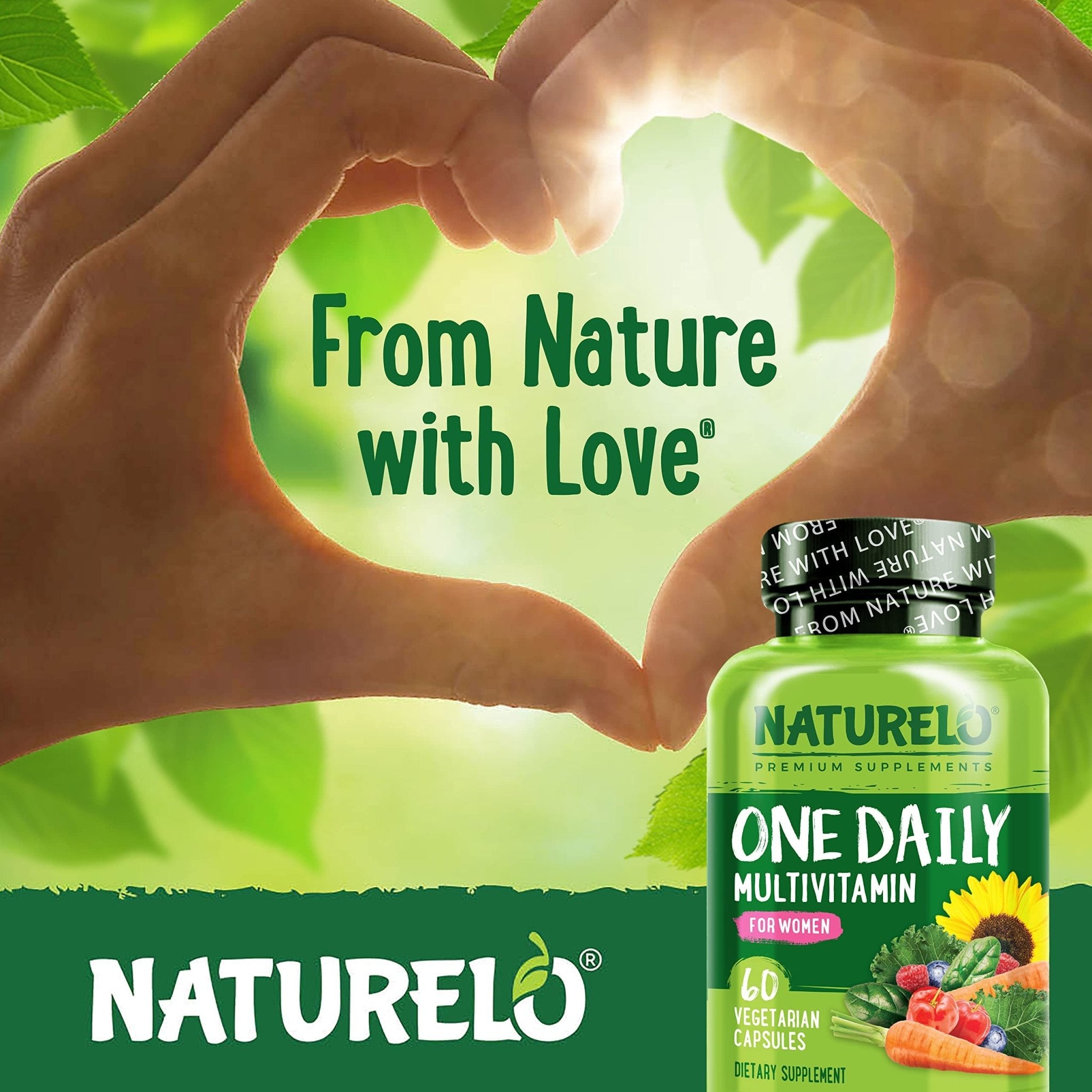 NATURELO One Daily Multivitamin for Women w/Vitamin B12, 60 Ct, Energy Support, Whole Food Daily Women Multivitamin Supplement, Nourish Hair/Skin/Nail, Non-GMO - PrimeBioHealth - canada supplements