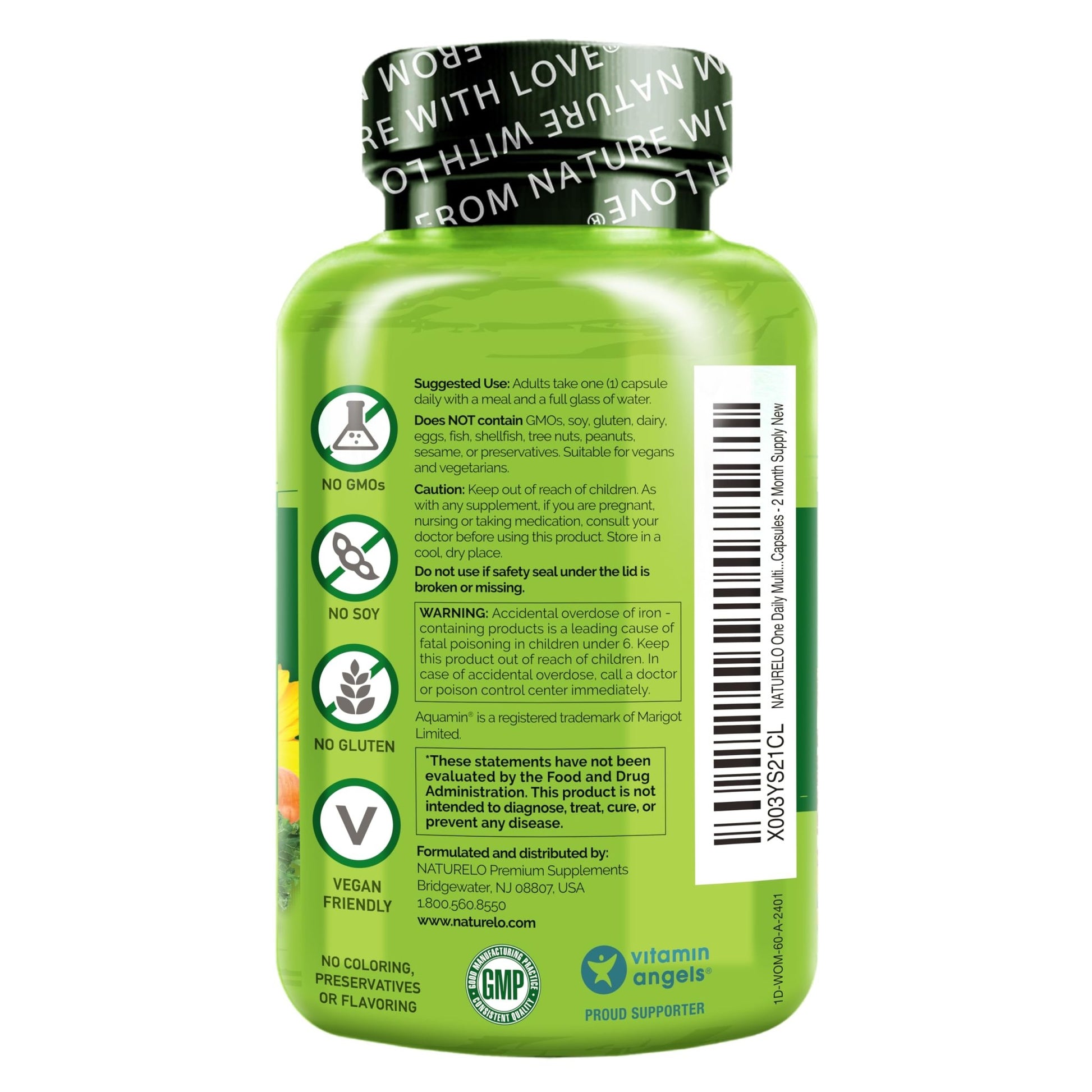 NATURELO One Daily Multivitamin for Women w/Vitamin B12, 60 Ct, Energy Support, Whole Food Daily Women Multivitamin Supplement, Nourish Hair/Skin/Nail, Non-GMO - PrimeBioHealth - canada supplements