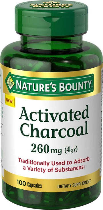 Nature's Bounty Activated Charcoal 260 mg, 100 Capsules, Dietary Supplement to Support a Healthy Lifestyle - PrimeBioHealth - canada supplements