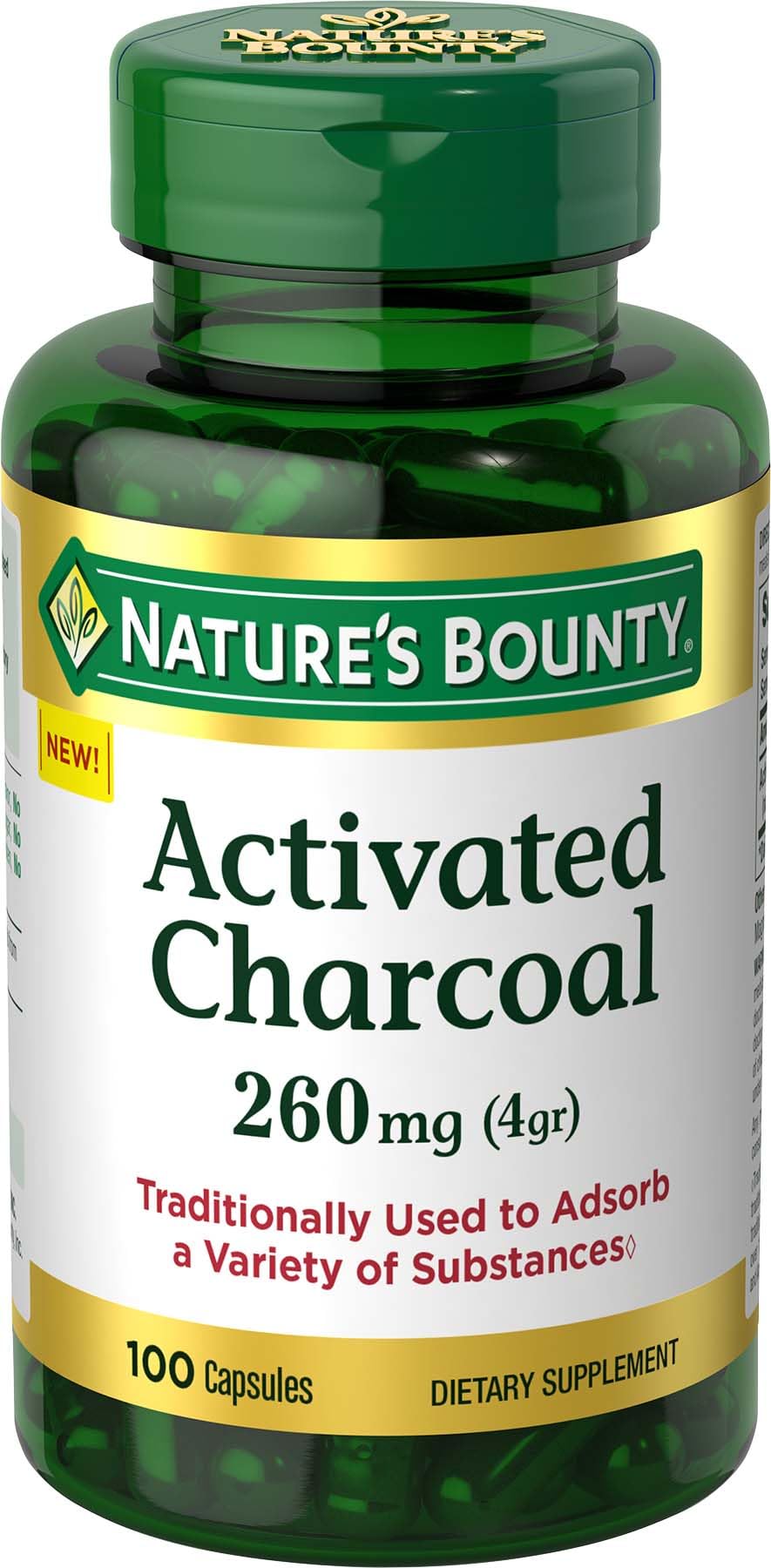 Nature's Bounty Activated Charcoal 260 mg, 100 Capsules, Dietary Supplement to Support a Healthy Lifestyle - PrimeBioHealth - canada supplements