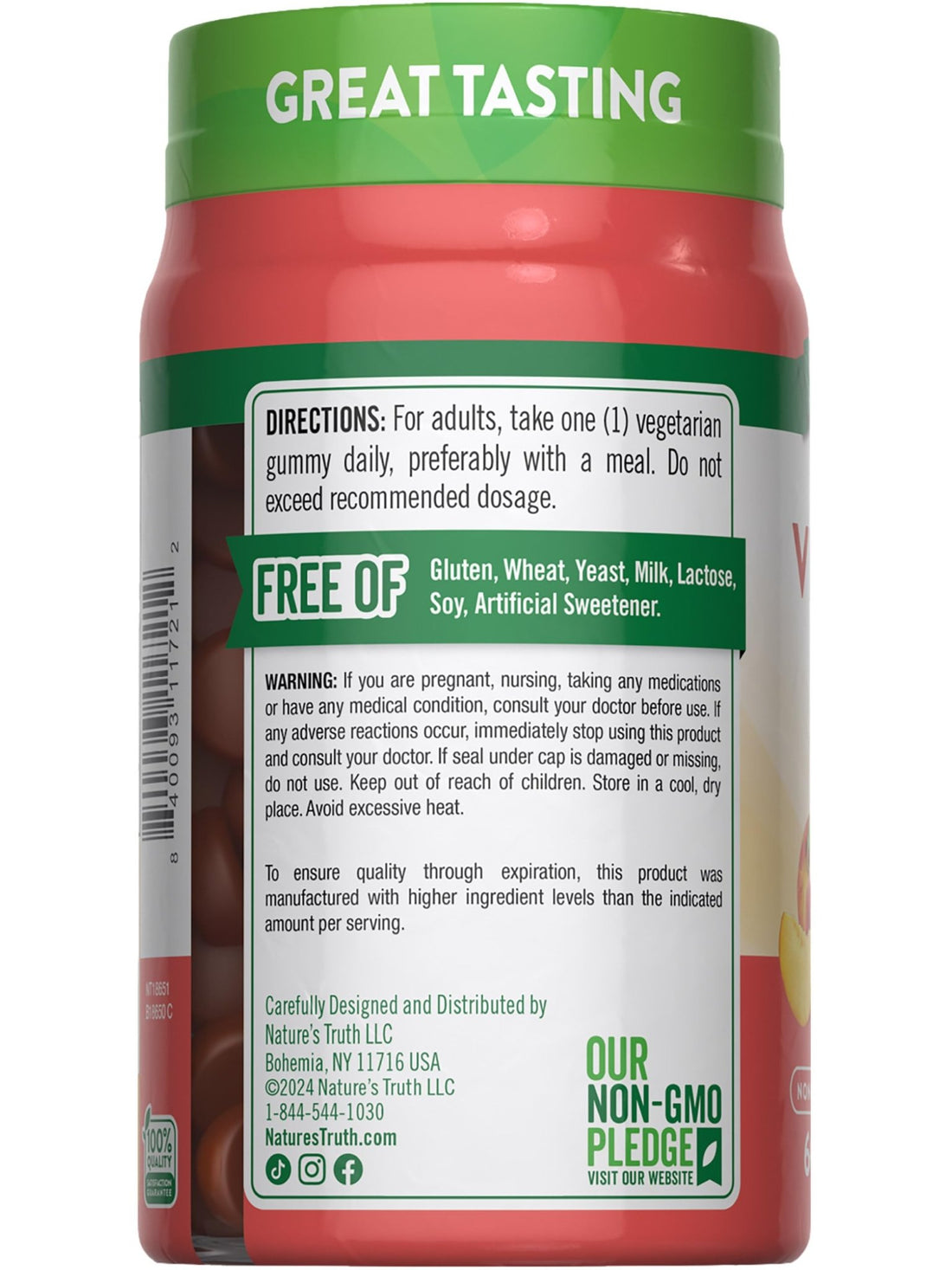Nature's Truth Vitamin D3 Gummies | 5000 IU | 60 Count | Peach Flavor | Vegetarian, Non-GMO & Gluten Free Supplement - PrimeBioHealth - canada supplements