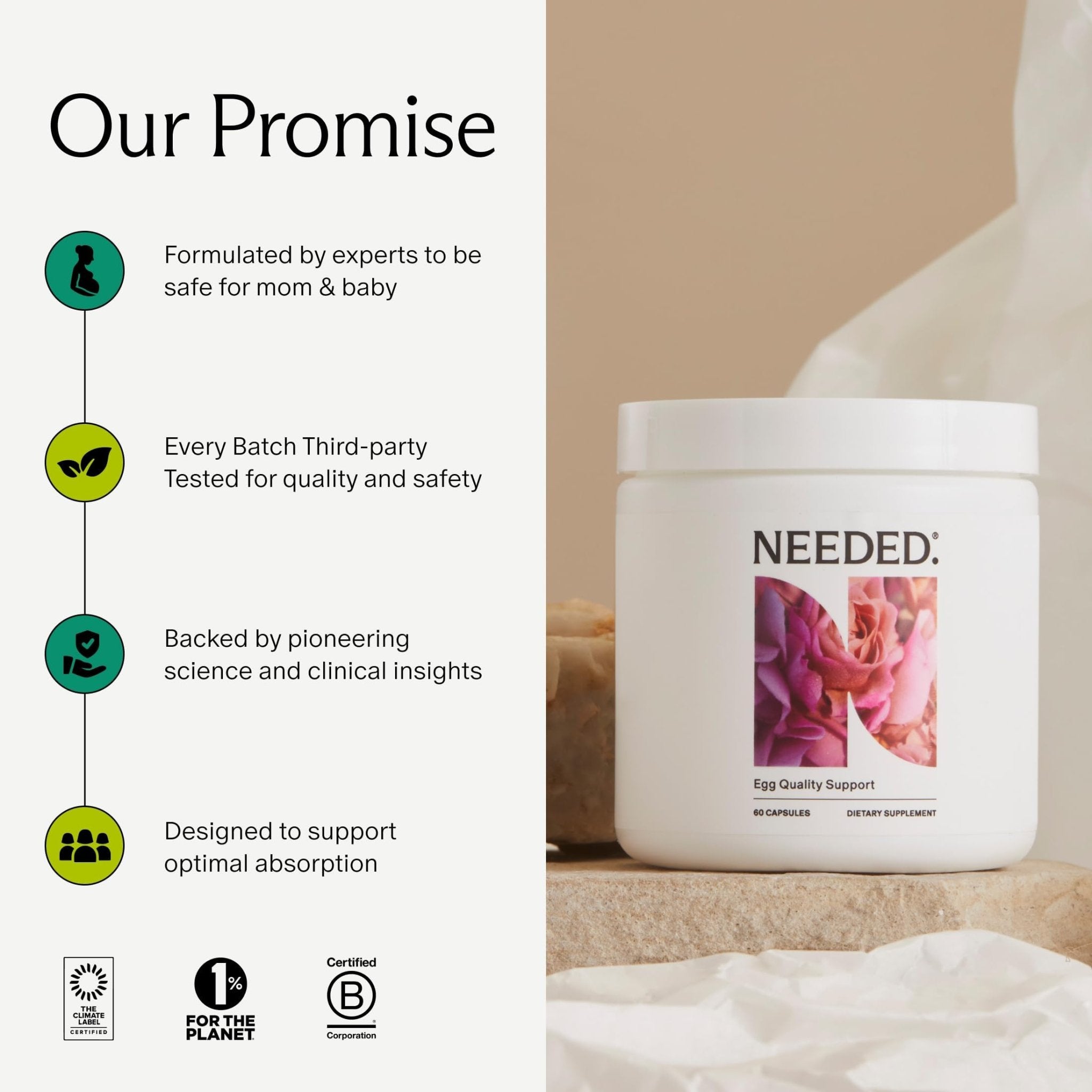 Needed. Egg Quality Support - Optimally Formulated Antioxidants Supplement for Egg Quality - Fertility Support - Fertility Supplement for Women - PrimeBioHealth - canada supplements