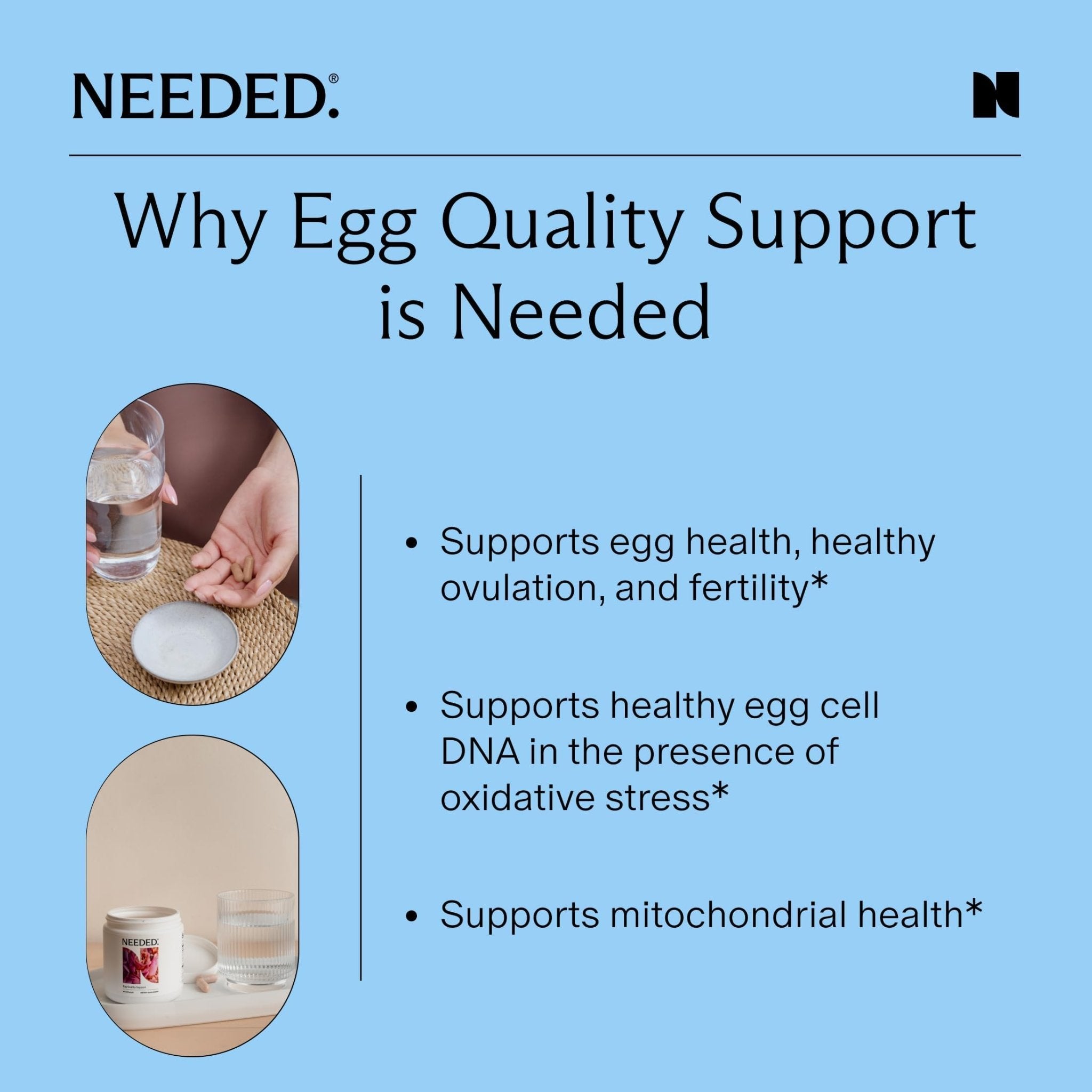 Needed. Egg Quality Support - Optimally Formulated Antioxidants Supplement for Egg Quality - Fertility Support - Fertility Supplement for Women - PrimeBioHealth - canada supplements