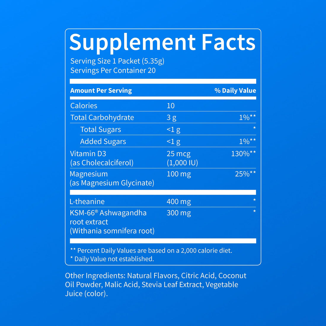 Nello Supercalm Powdered Drink Mix, Cortisol Reducer*, Sleep Aid Supplement, L Theanine, Ksm-66 Ashwagandha, Magnesium Glycinate, Vitamin D 3, No Sugar - PrimeBioHealth - canada supplements