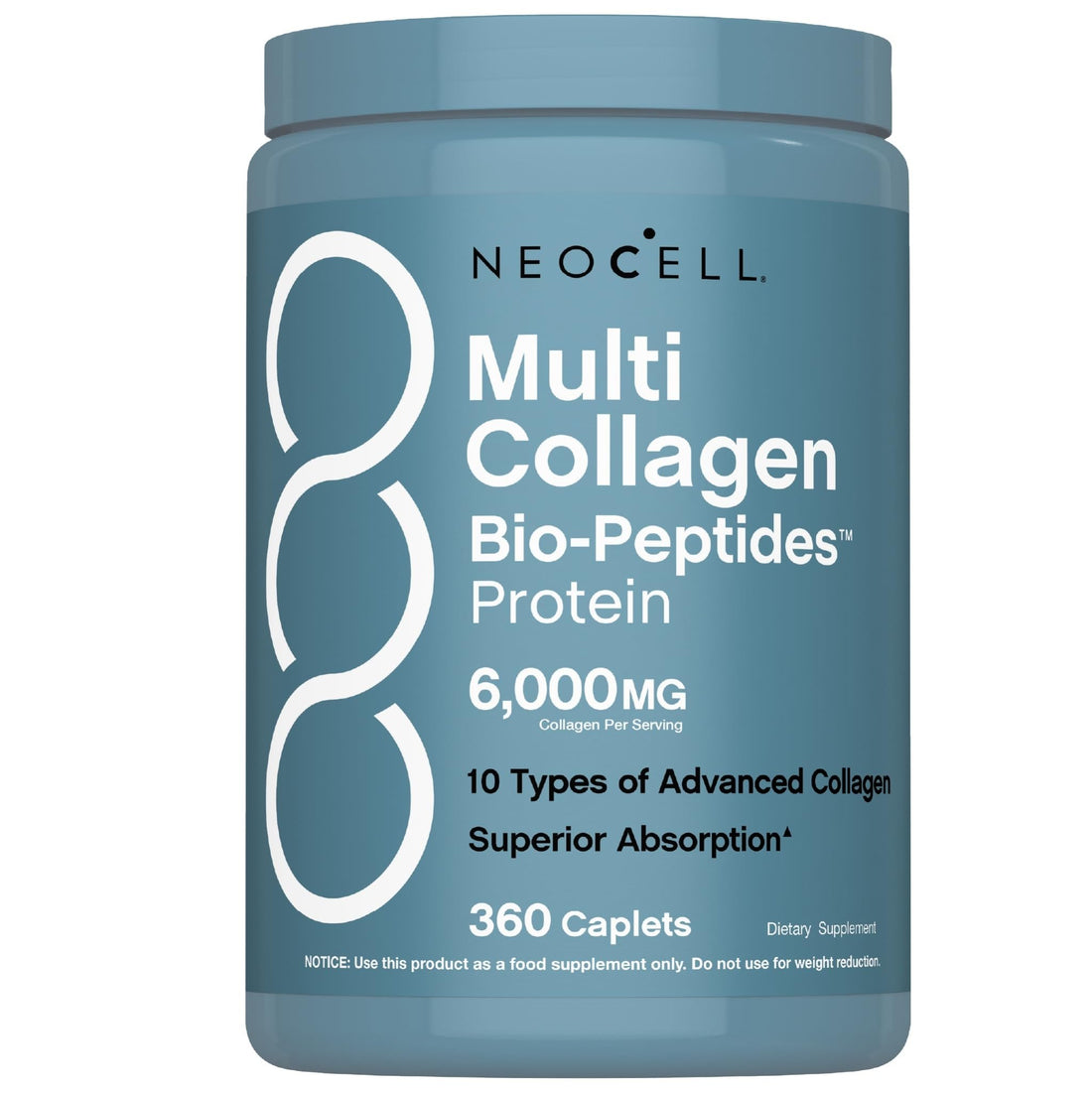 NeoCell Multi Collagen Peptides Pills | 360 Caplets | Superior Absorption | Types I, II, III IV, VIII, X, XII, XXII | for Women and Men - PrimeBioHealth - canada supplements