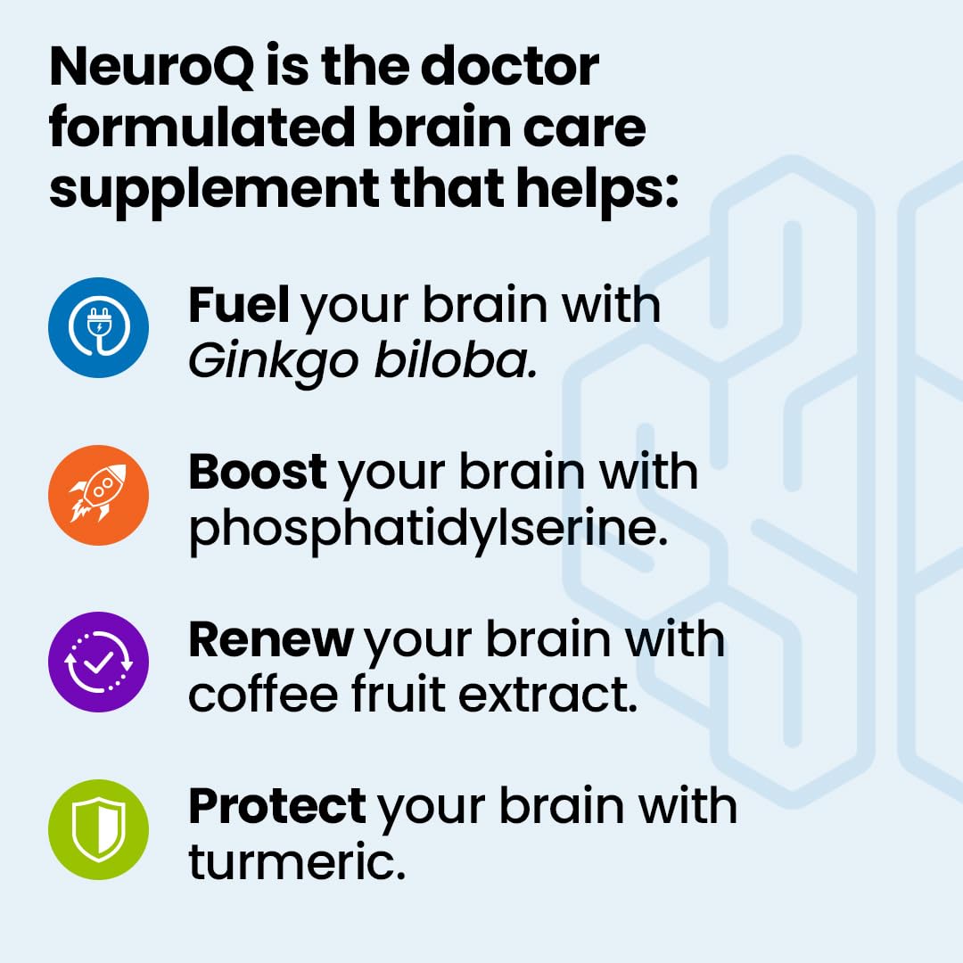 NeuroQ Memory & Focus | Formulated by Neurologist Dr. Dale Bredesen | Addresses All 4 Causes of Cognitive Decline | Ginkgo Biloba, Phosphatidylserine, Gotu Kola, - PrimeBioHealth - canada supplements