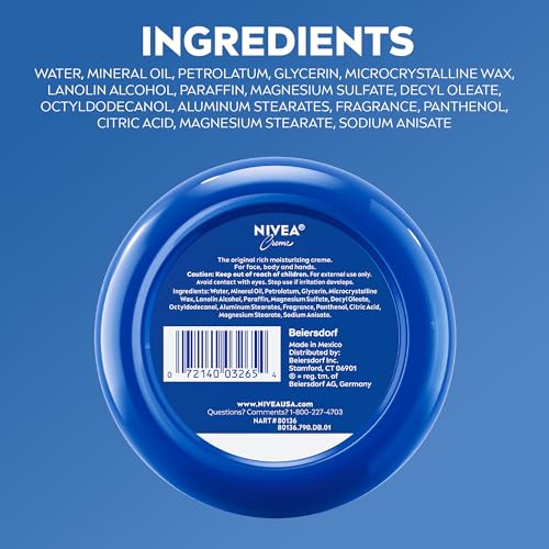 NIVEA Creme Face, Hand and Body Moisturizer Cream, Rich Body Cream for Dry Skin with Provitamin B5 - PrimeBioHealth - canada supplements