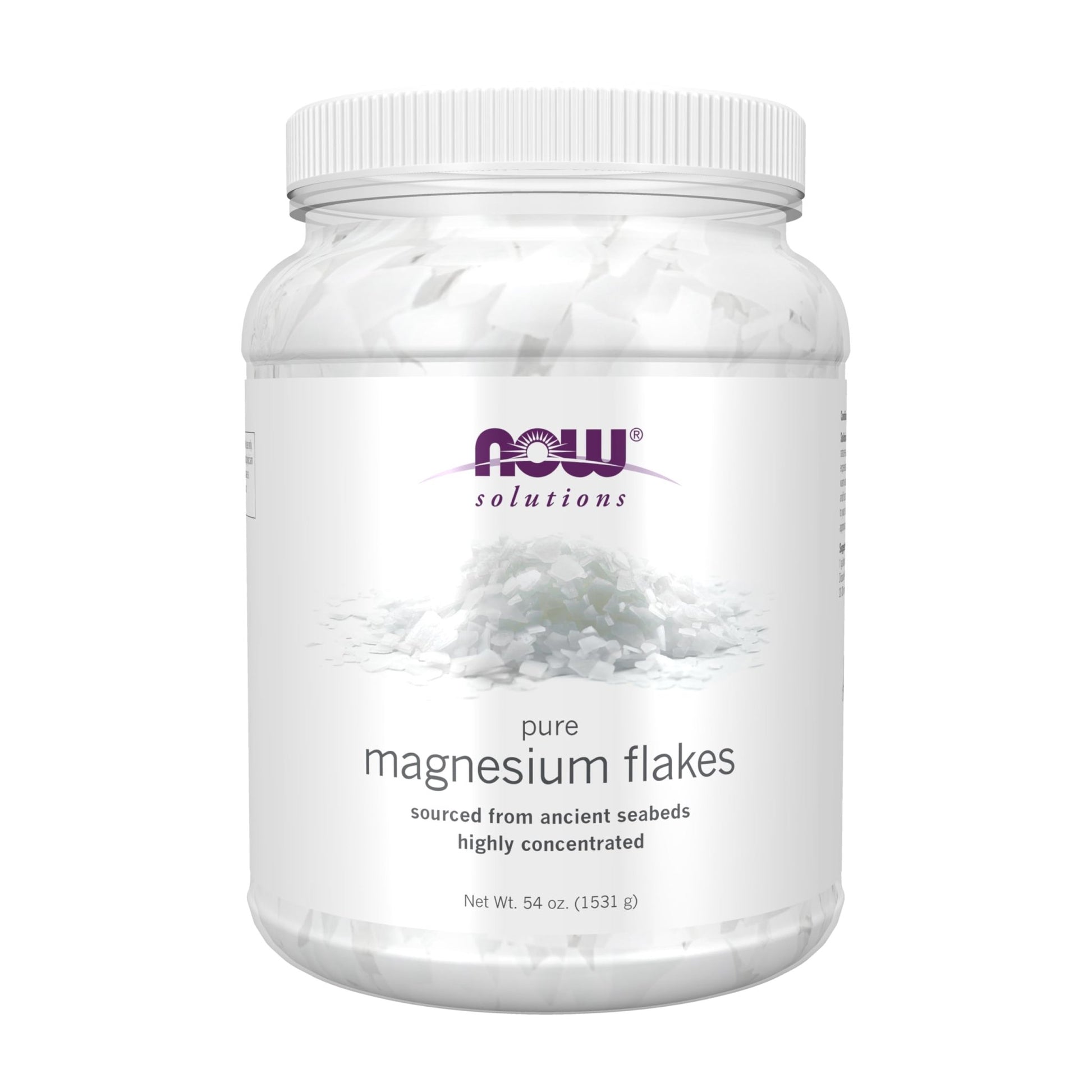 NOW Foods Solutions, Magnesium Flakes, 100% Pure, from the Ancient Zechstein Seabed, Highly Concentrated, 54-Ounce - PrimeBioHealth - canada supplements