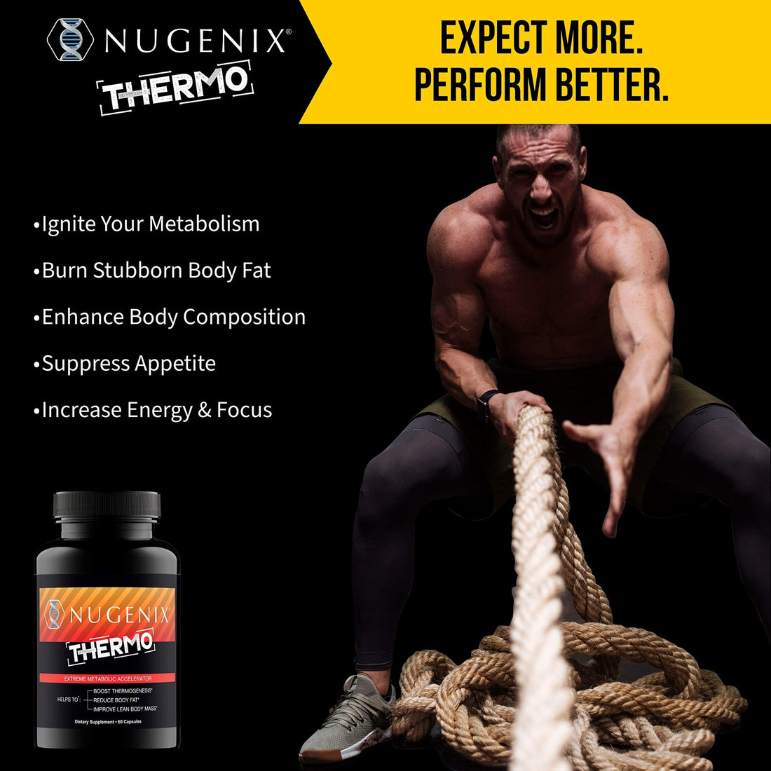 Nugenix Thermo - Thermogenic Fat Supplement Pills for Men, Extreme Metabolic Accelerator, 60 Count - PrimeBioHealth - canada supplements