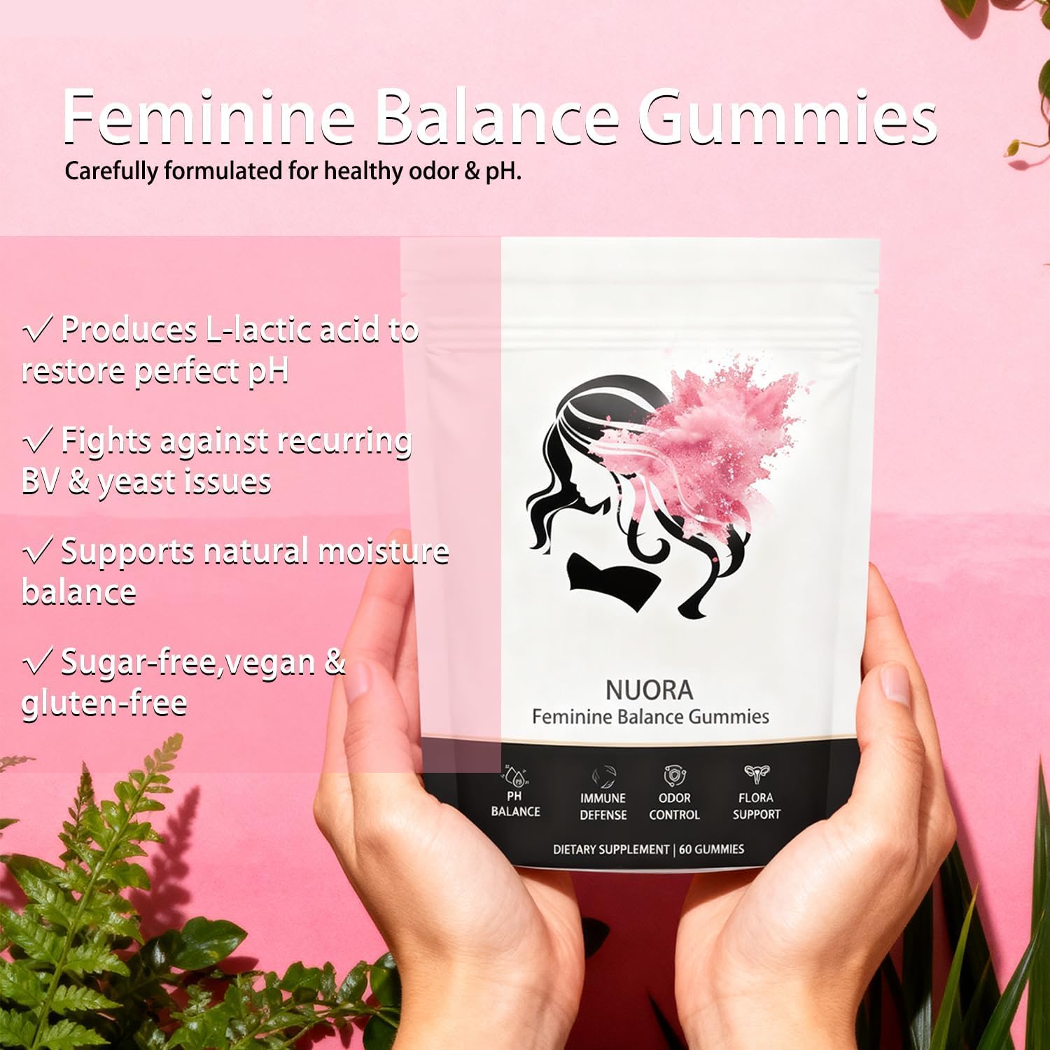 nuora Feminine Balance Gummies, Vegan Hawaiian Pineapple, pH Balance, Healthy Odor, Flora and Immune Support, - PrimeBioHealth - canada supplements