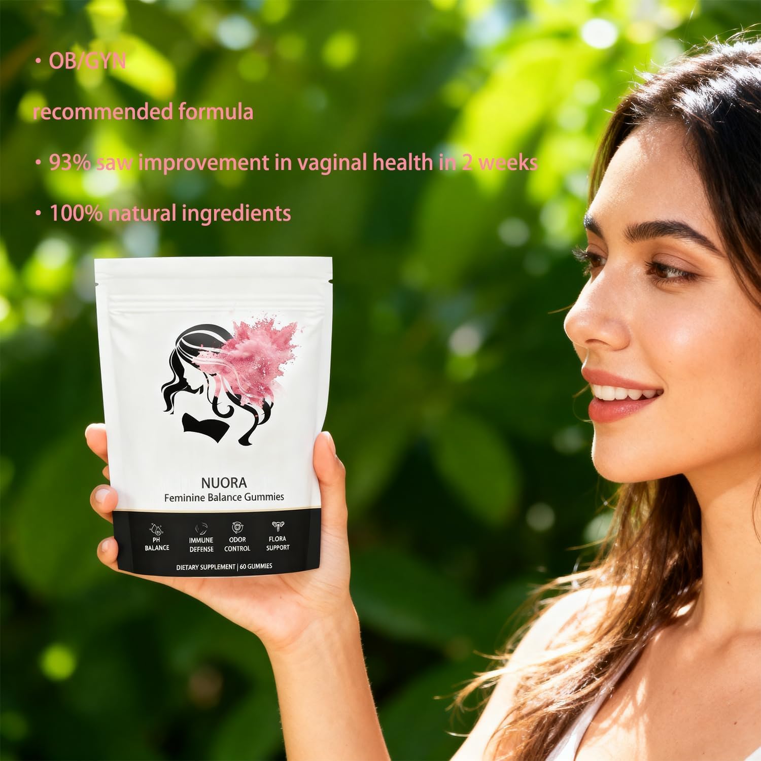 nuora Feminine Balance Gummies, Vegan Hawaiian Pineapple, pH Balance, Healthy Odor, Flora and Immune Support, - PrimeBioHealth - canada supplements