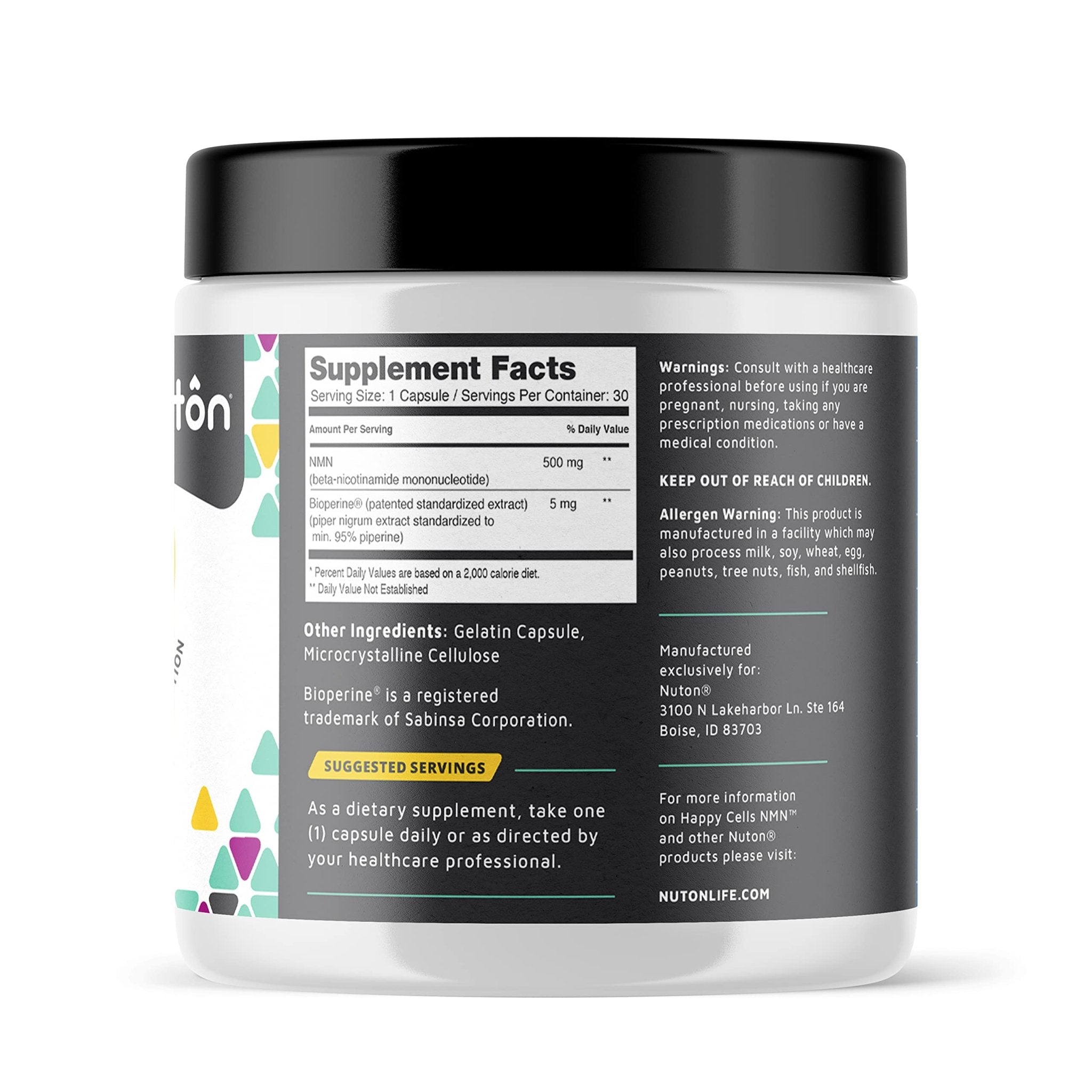 Nuton Happy Cells - NMN Supplement with Bioperine for Healthy Aging & Cellular Repair - NAD+ Supplement - Protects DNA, Promotes Skin Health & Brain Function - PrimeBioHealth - canada supplements
