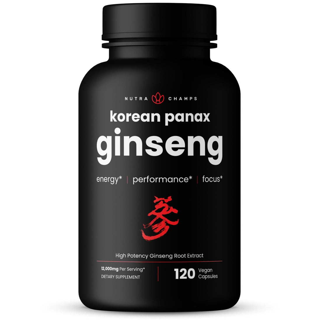 NutraChamps Korean Red Panax Ginseng Capsules | Extra Strength Ginsenosides for Energy, Focus, Performance, Vitality & Immune Support - PrimeBioHealth - canada supplements