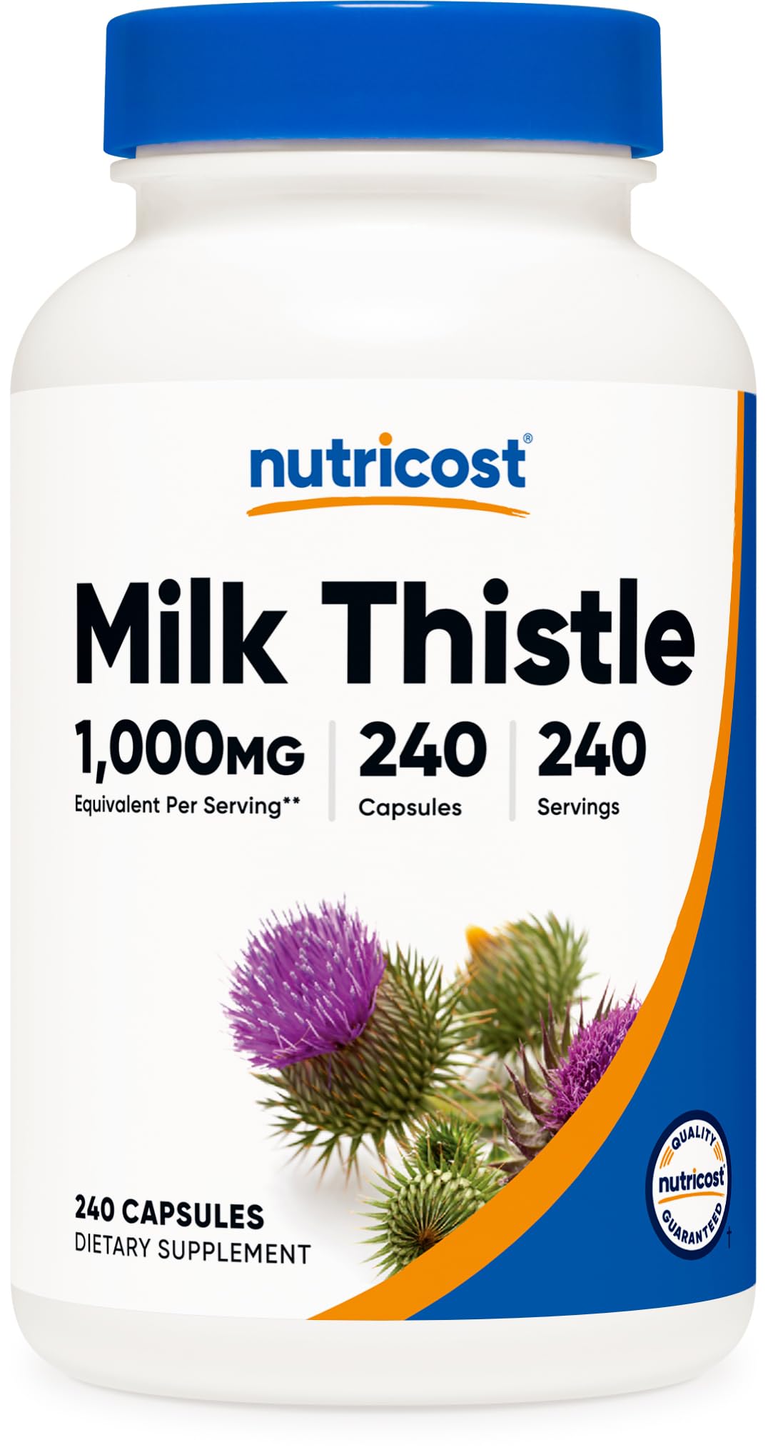 Nutricost Milk Thistle Extract 240 Capsules for 240 Servings Per Bottle - Vegan, GMO Free and Gluten Free - PrimeBioHealth - canada supplements