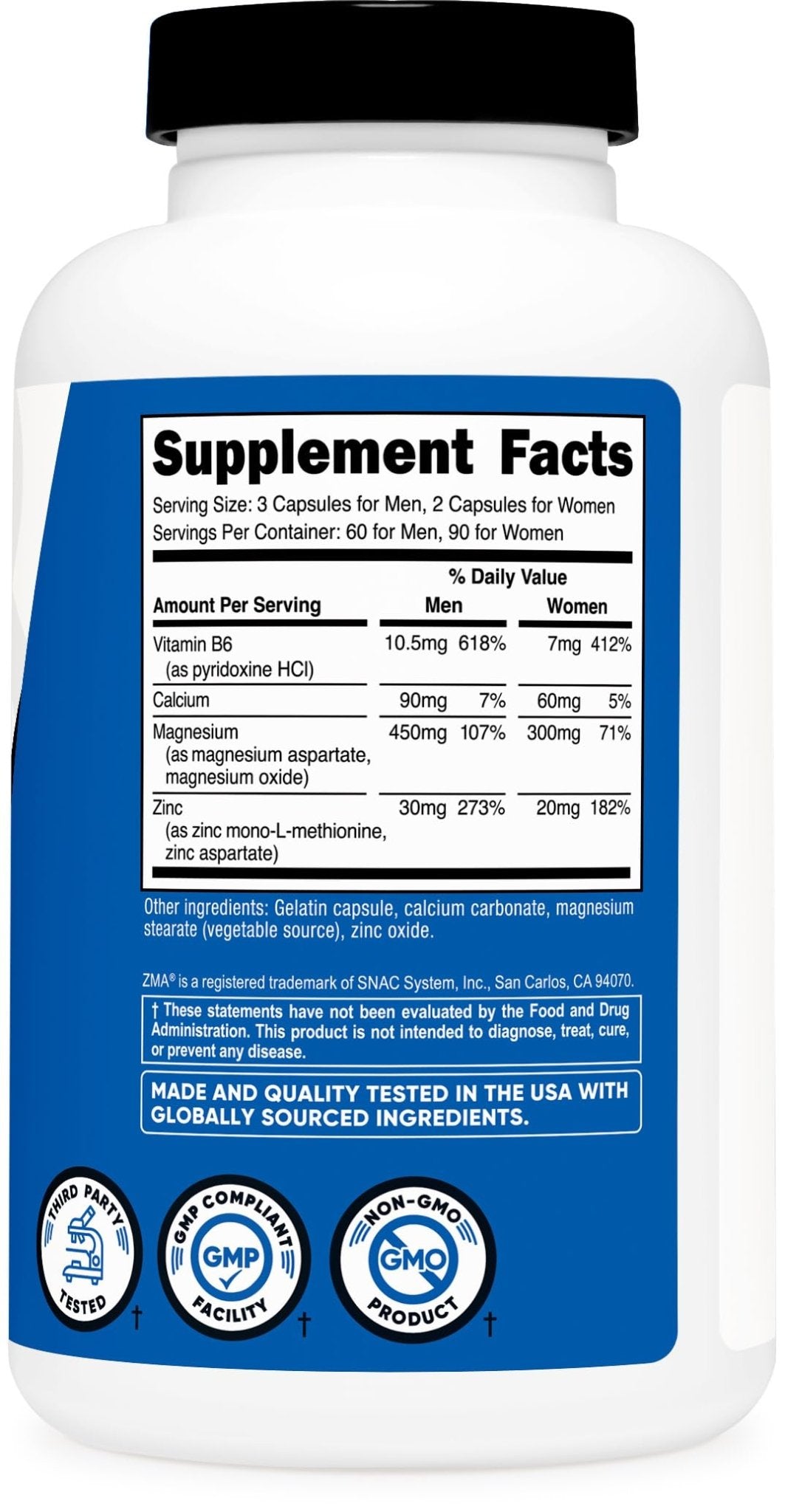 Nutricost ZMA 180 Capsules - Non-GMO and Gluten Free ZMA Supplement - PrimeBioHealth - canada supplements
