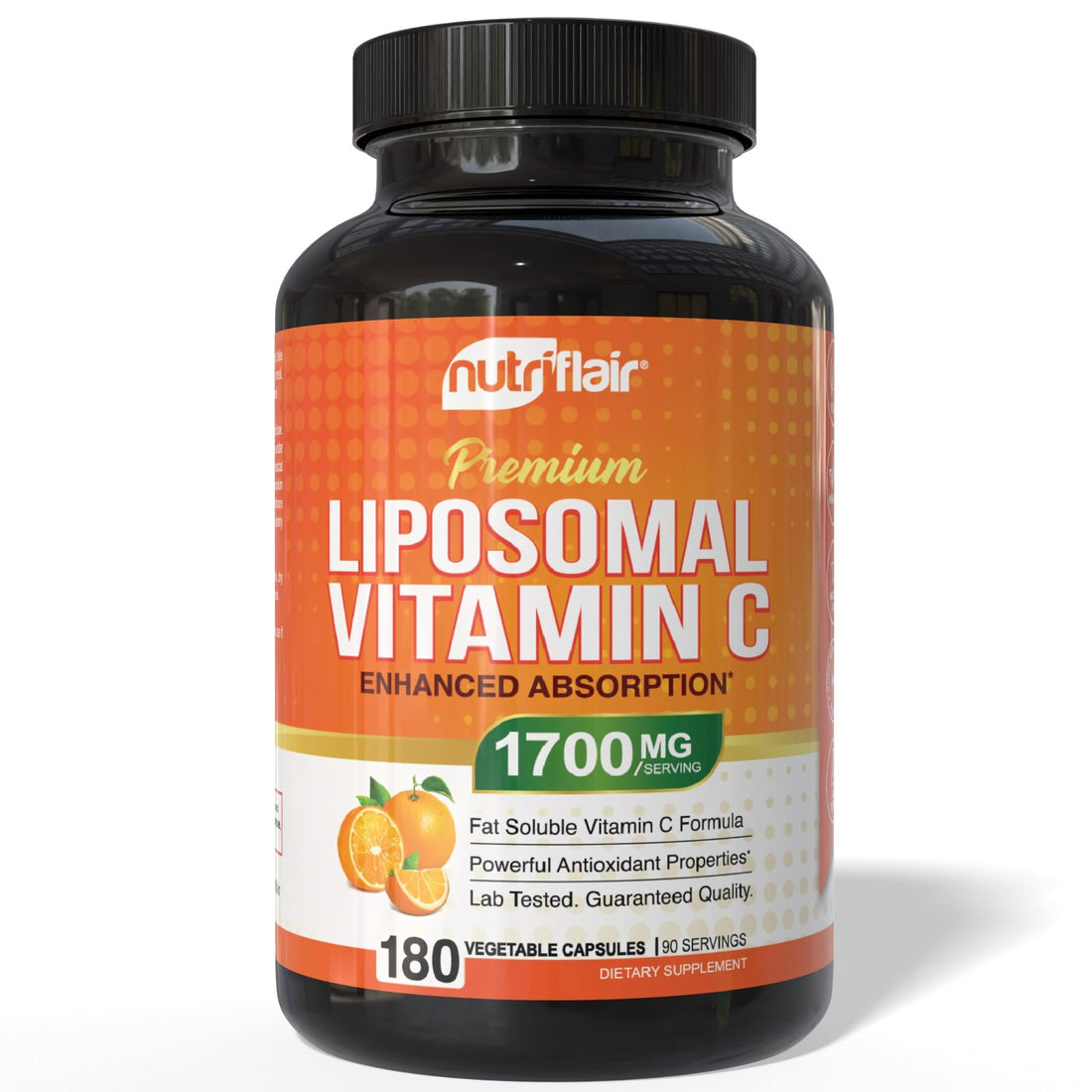 NutriFlair Liposomal Vitamin C 1700mg, 180 Capsules - High Absorption, Fat Soluble VIT C, Higher Bioavailability Immune System Support - PrimeBioHealth - canada supplements