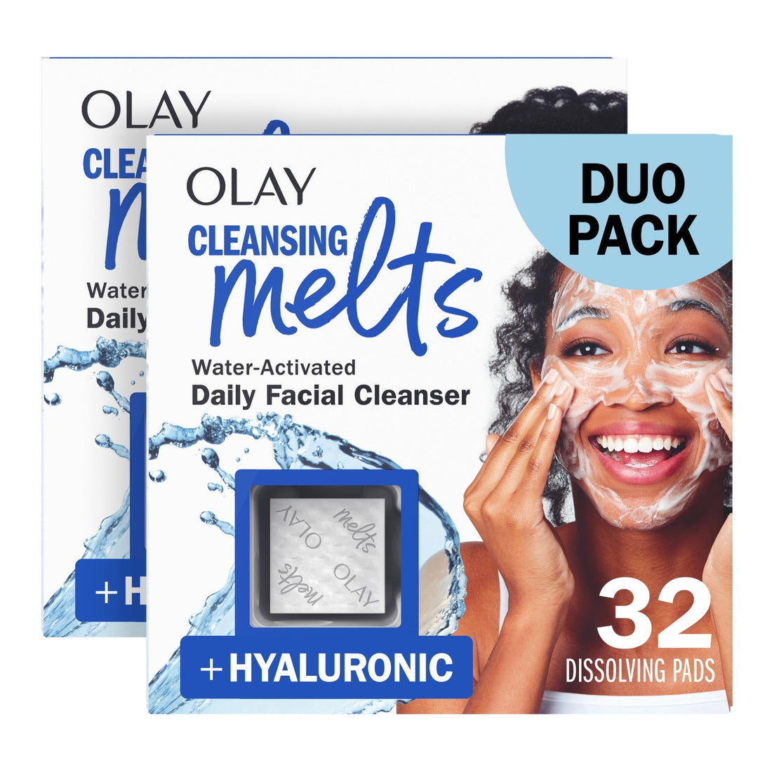 Olay Face Wash, Hyaluronic Acid Cleansing Melts, Fragrance-Free, Daily Use Gentle Cleanser, For All Skin Types, Travel Size, Water-Activated to Clean - PrimeBioHealth - canada supplements