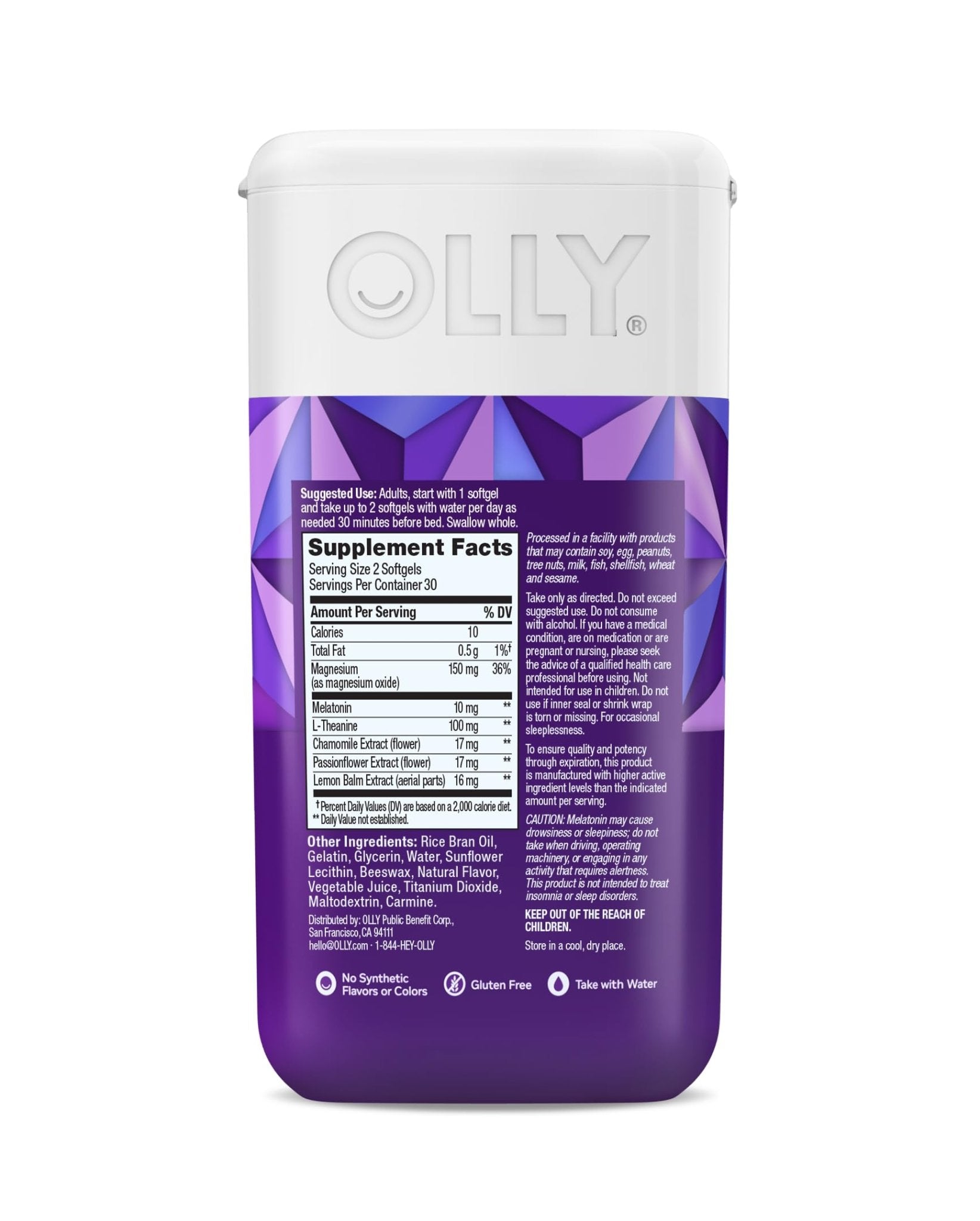 OLLY Ultra Strength Sleep Softgels, 10mg Melatonin, L-Theanine, Chamomile, Magnesium, Lemon Balm, Supports Deep Restful Sleep - PrimeBioHealth - canada supplements