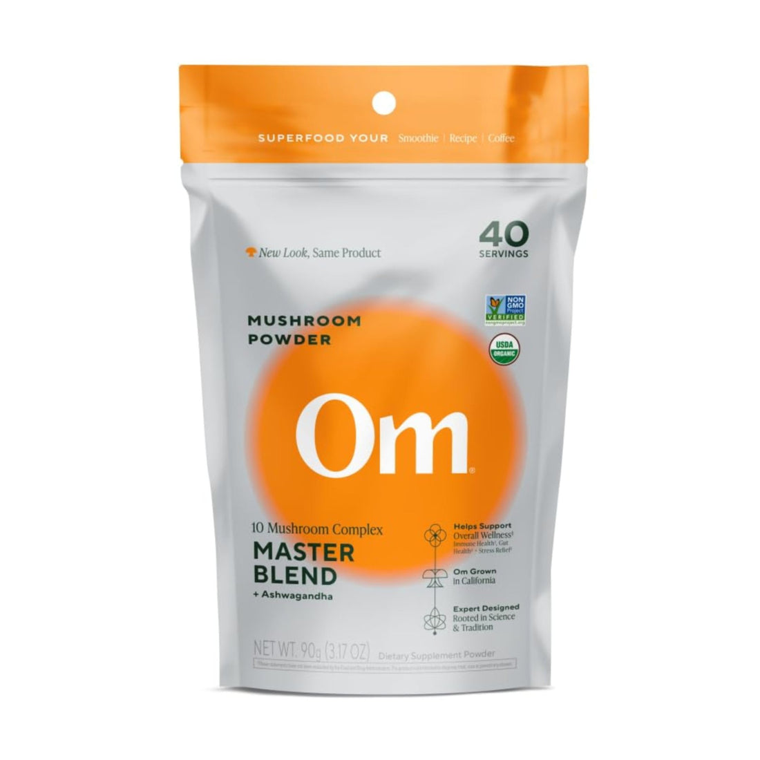 Om Master Blend Mushroom Powder – Organic Mushroom Supplement with 10 Mushrooms and Ashwagandha - Support Immunity, Gut Health & Stress Relief, - PrimeBioHealth - canada supplements