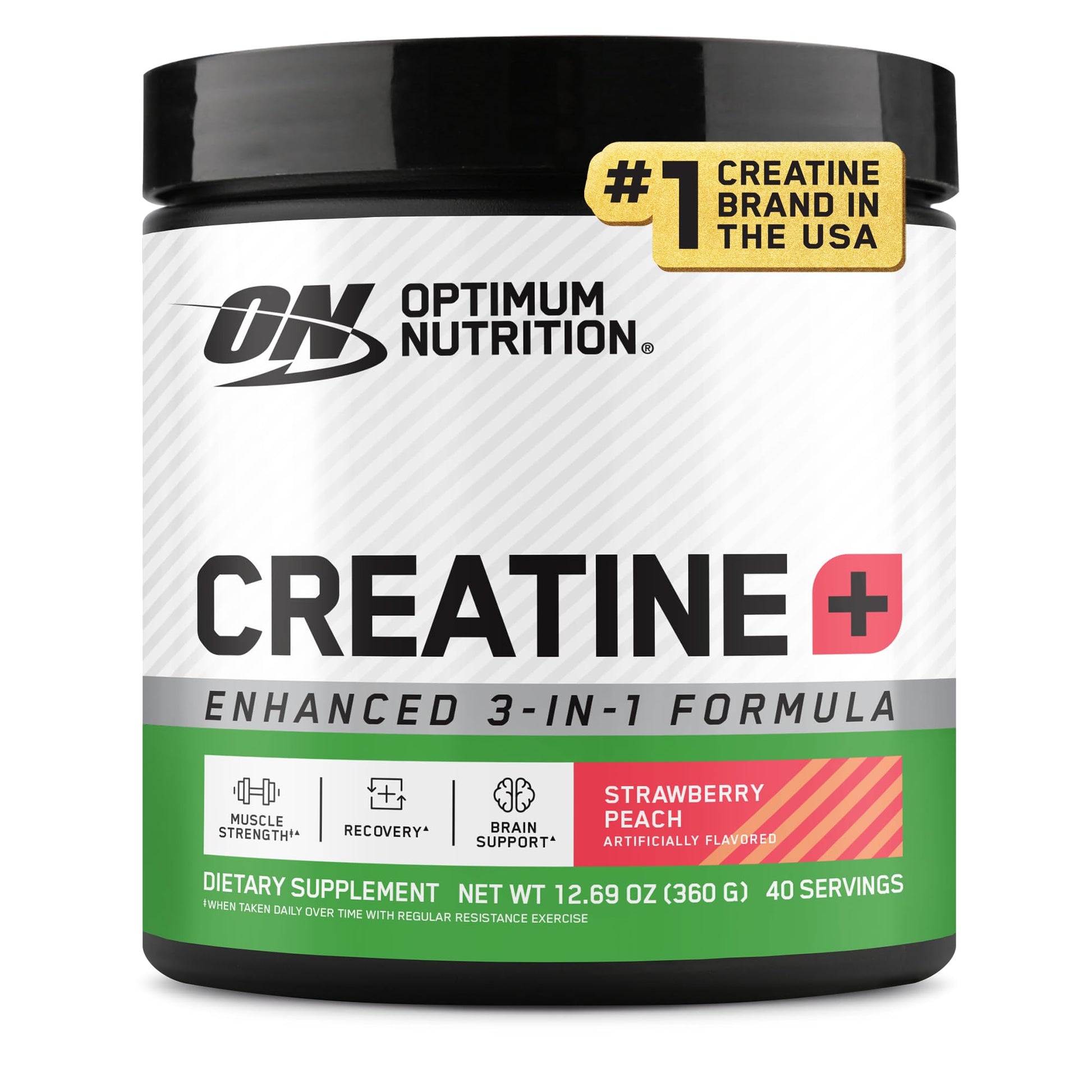 Optimum Nutrition Creatine Monohydrate Plus Powder, Strawberry Peach Flavored Creatine Performance Blend, with Electrolytes for Hydration, Added Vitamins - PrimeBioHealth - canada supplements