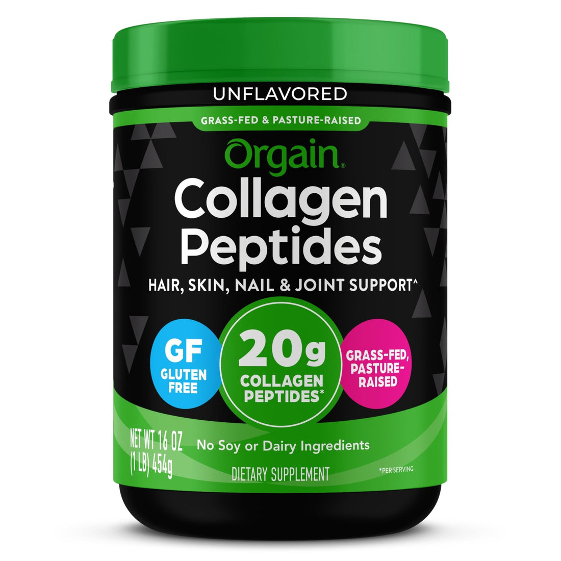 Orgain Hydrolyzed Collagen Peptides Powder For Women & Men, 20g Grass Fed Collagen, Unflavored - Hair, Skin, Nail, & Joint Support Supplement - PrimeBioHealth - canada supplements