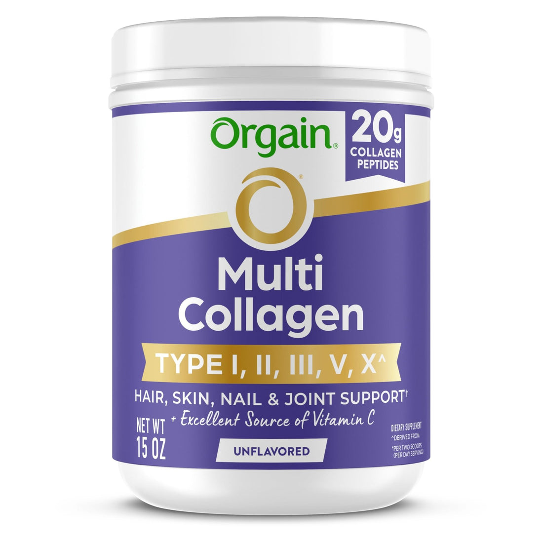 Orgain Hydrolyzed Multi Collagen Powder for Women & Men, 20g Collagen, Supports Hair, Skin, Nail & Joint Health, Type I, II, III, V, X, Vitamin C & Amino Acids, - PrimeBioHealth - canada supplements