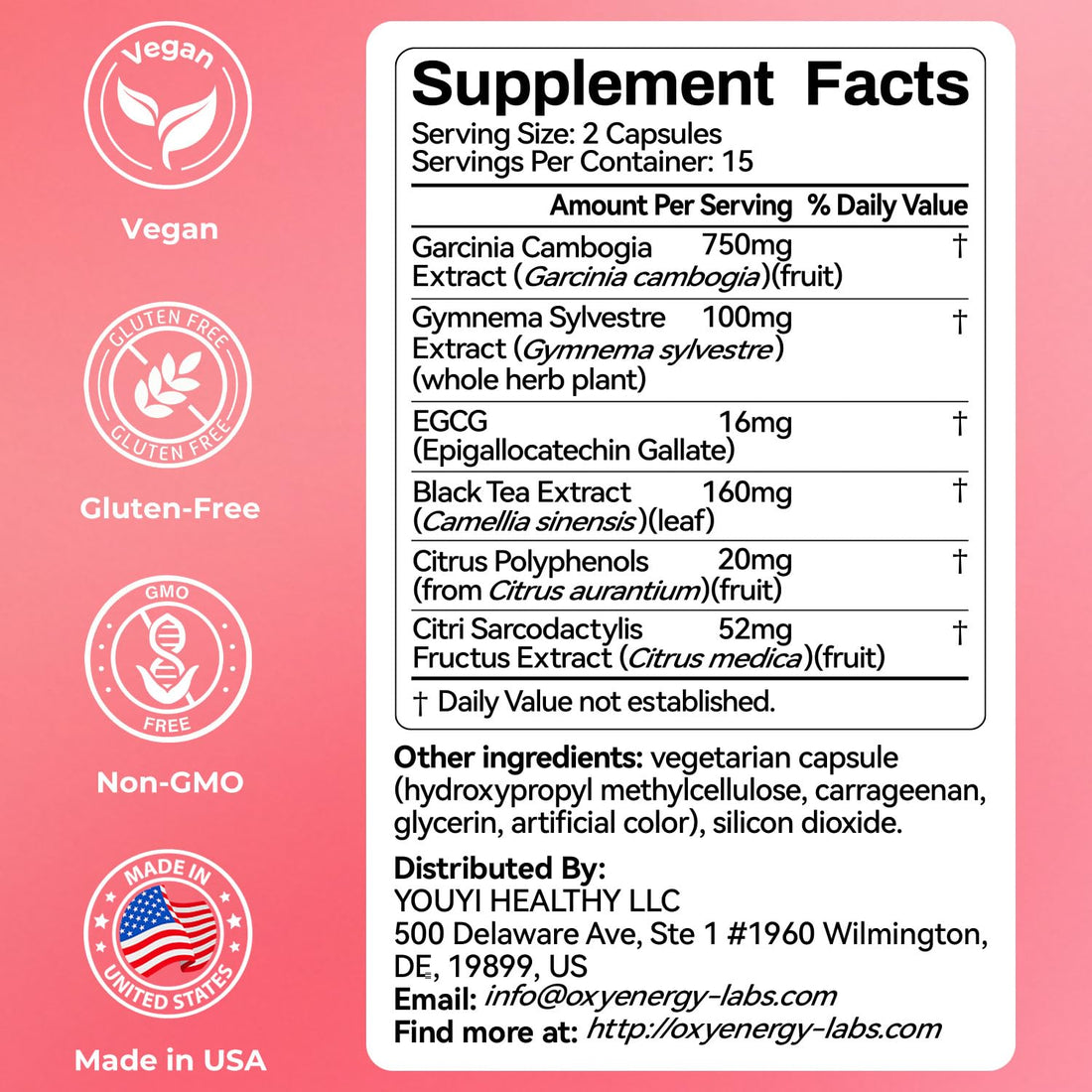 OxyEnergy Calorie Blocker 6-in-1 Natural Supplement for Women & Men, with Garcinia Cambogia,Gymnema Sylvestre & Bergamot,Boosts Metabolism, - PrimeBioHealth - canada supplements