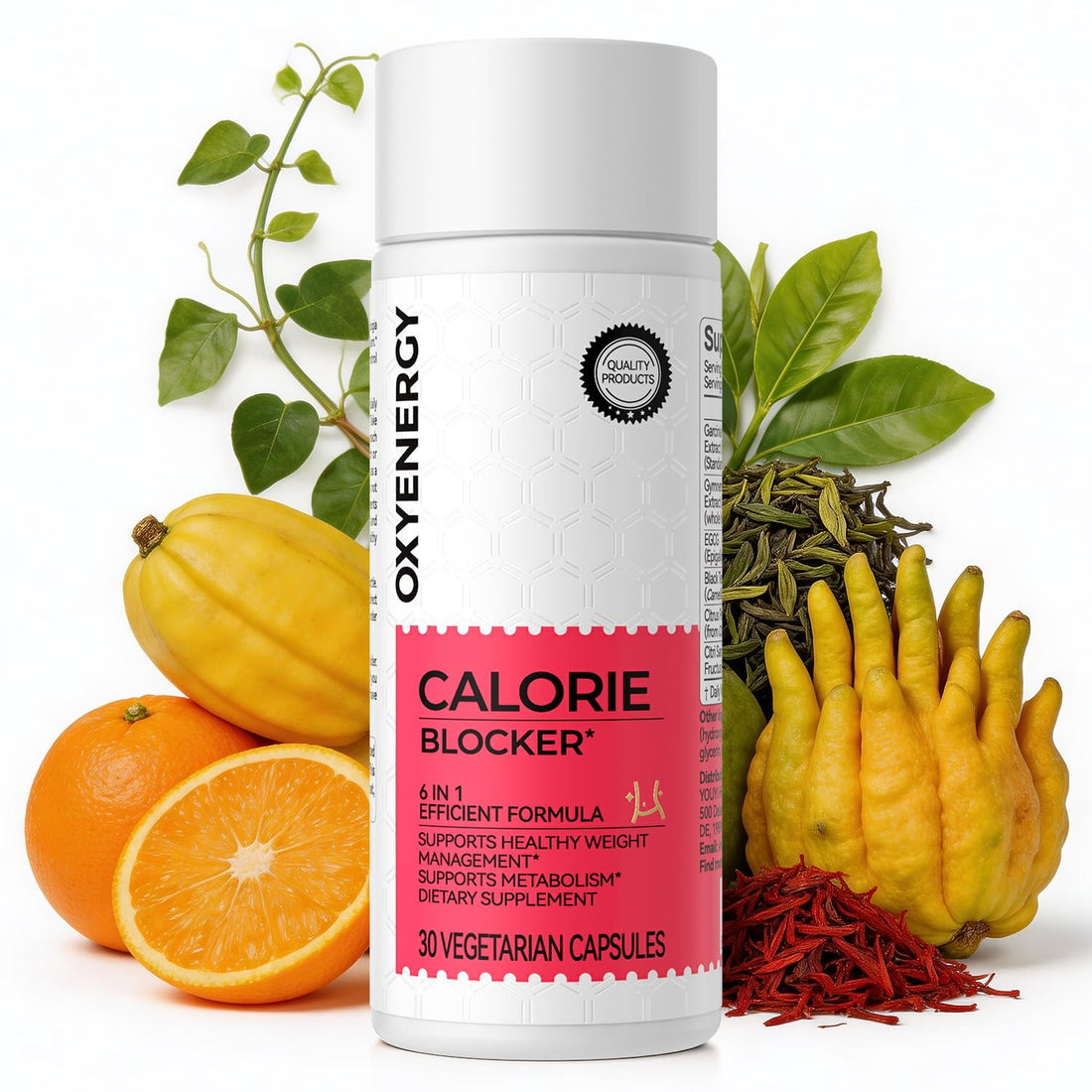 OxyEnergy Calorie Blocker 6-in-1 Natural Supplement for Women & Men, with Garcinia Cambogia,Gymnema Sylvestre & Bergamot,Boosts Metabolism, - PrimeBioHealth - canada supplements
