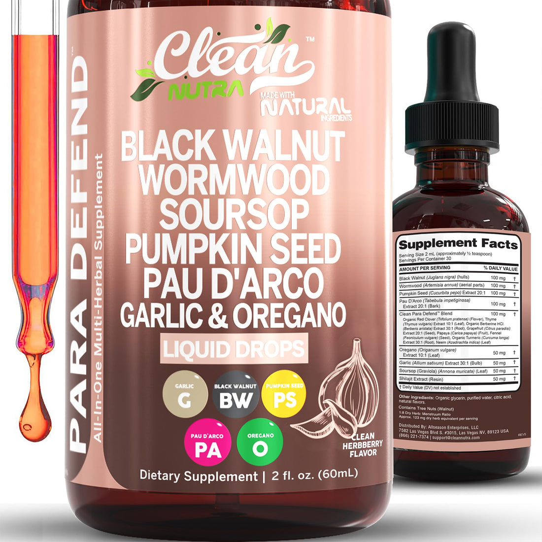 para Defend Wormwood Black Walnut Cleanse for Humans Drops Liquid Soursop Garlic Pumpkin Seed PAU D'Arco Oil of Oregano Turmeric - PrimeBioHealth - canada supplements