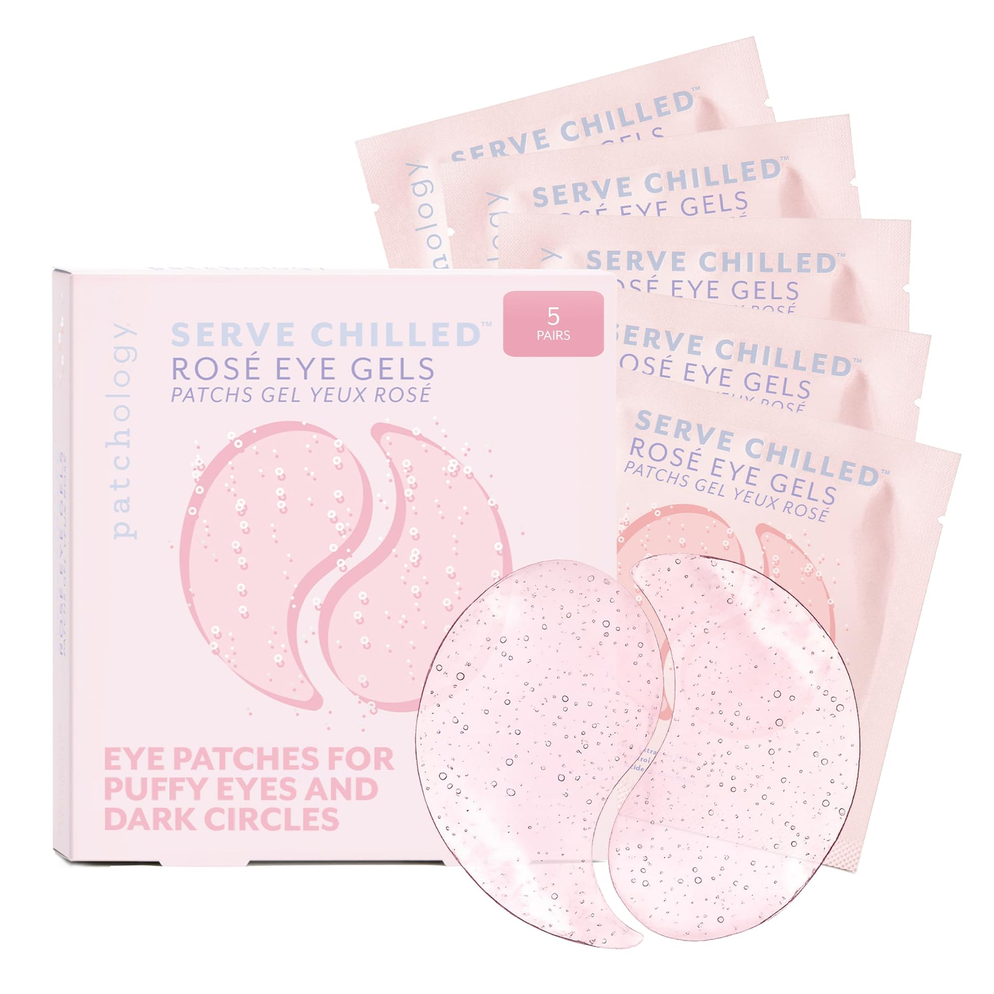 Patchology Serve Chilled Rosé Hydrating Under Eye Patches – Hyaluronic Acid & Antioxidant-Infused Eye Masks to Reduce Dark Circles - PrimeBioHealth - canada supplements