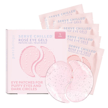 Patchology Serve Chilled Rosé Hydrating Under Eye Patches – Hyaluronic Acid & Antioxidant-Infused Eye Masks to Reduce Dark Circles - PrimeBioHealth - canada supplements