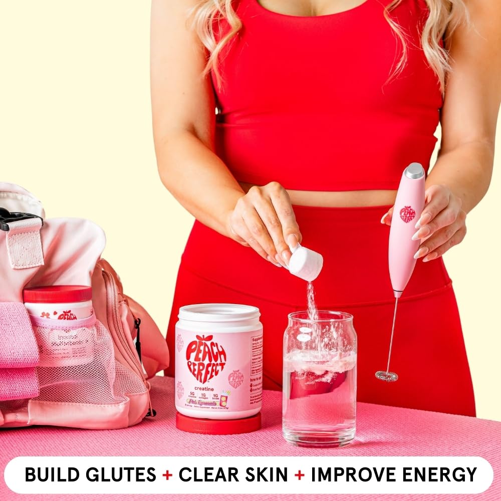 Peach Perfect Creatine Blend for Women – Micronized Creatine Monohydrate with BCAA & Collagen for Glute Strength Support – Pink Lemonade – 30 Servings - PrimeBioHealth - canada supplements