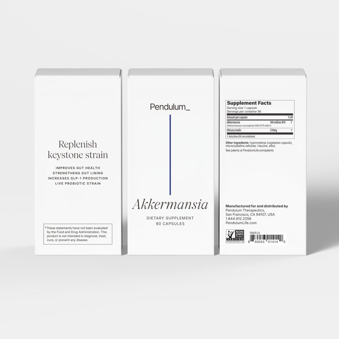 Pendulum Akkermansia Probiotic with Prebiotic Fiber - Delayed Release Capsules, Third-Party Tested, Authentic 100M AFU Live Strain for Gut Health - PrimeBioHealth - canada supplements