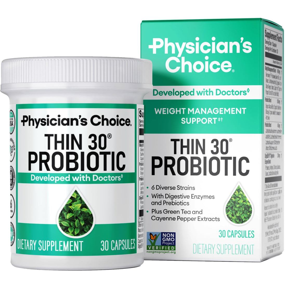 Physician's CHOICE Probiotics & Bloating - 6 Probiotic Strains - Prebiotics - Key ingredient Cayenne - Supports Gut Health - PrimeBioHealth - canada supplements