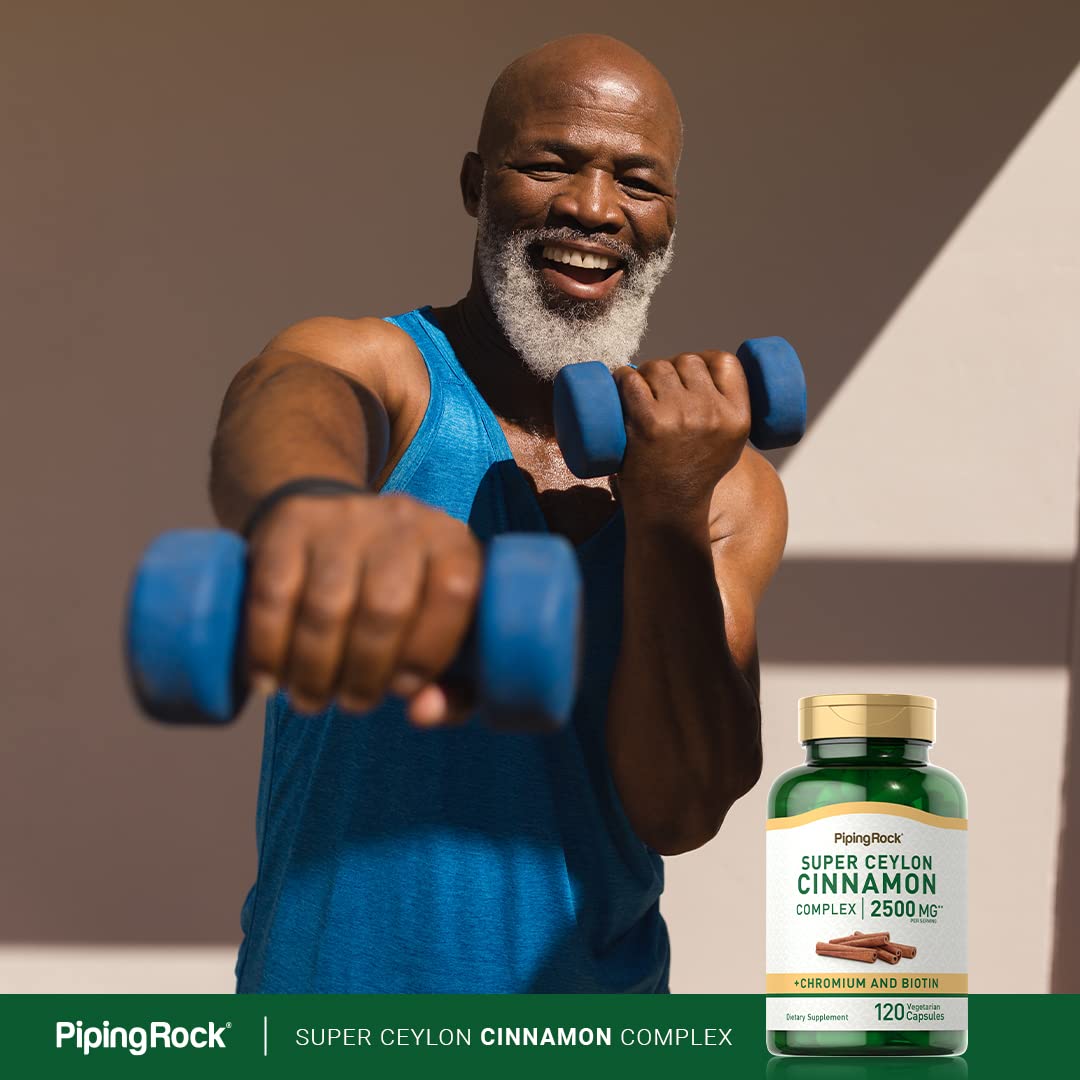 Piping Rock Ceylon Cinnamon Capsules | 120 Pills | Complex Supplement with Chromium and Biotin | Vegetarian, Non-GMO, Gluten Free - PrimeBioHealth - canada supplements