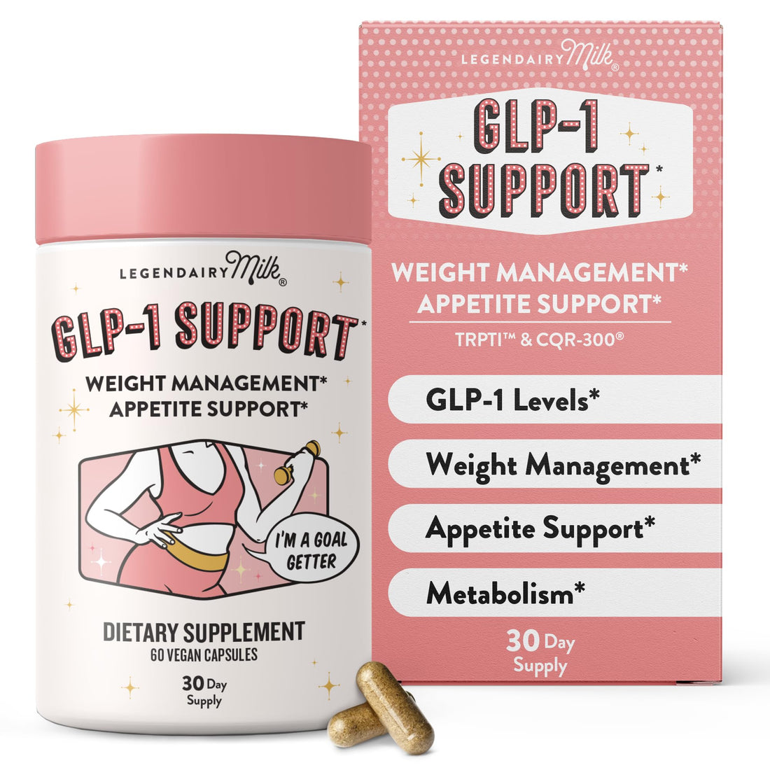 Plus Supplement for Weight Management Appetite Control for Women w Trpti OEA, CQR-300 & Chromium, Supports Natural Fullness Signals & Hunger, Metabolism Support Supplement Legendairy Milk 1-Pack - PrimeBioHealth - canada supplements