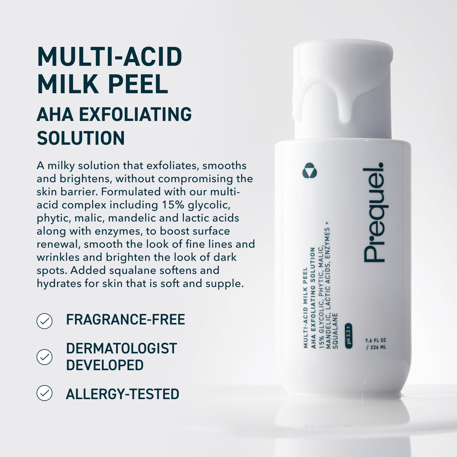 Prequel Skin Multi-Acid Milk Peel, Professional Exfoliating Solution. 15% Glycolic Acid Face Peel with Lactic Acid and Enzymes - PrimeBioHealth - canada supplements