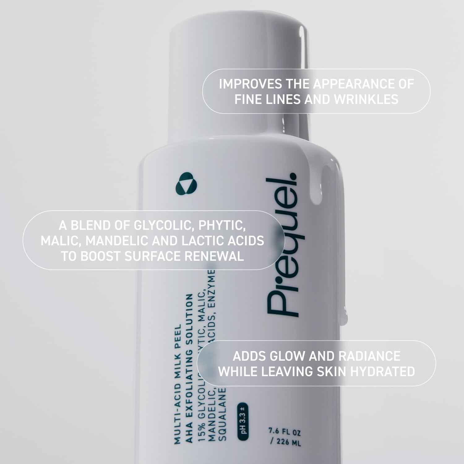 Prequel Skin Multi-Acid Milk Peel, Professional Exfoliating Solution. 15% Glycolic Acid Face Peel with Lactic Acid and Enzymes - PrimeBioHealth - canada supplements