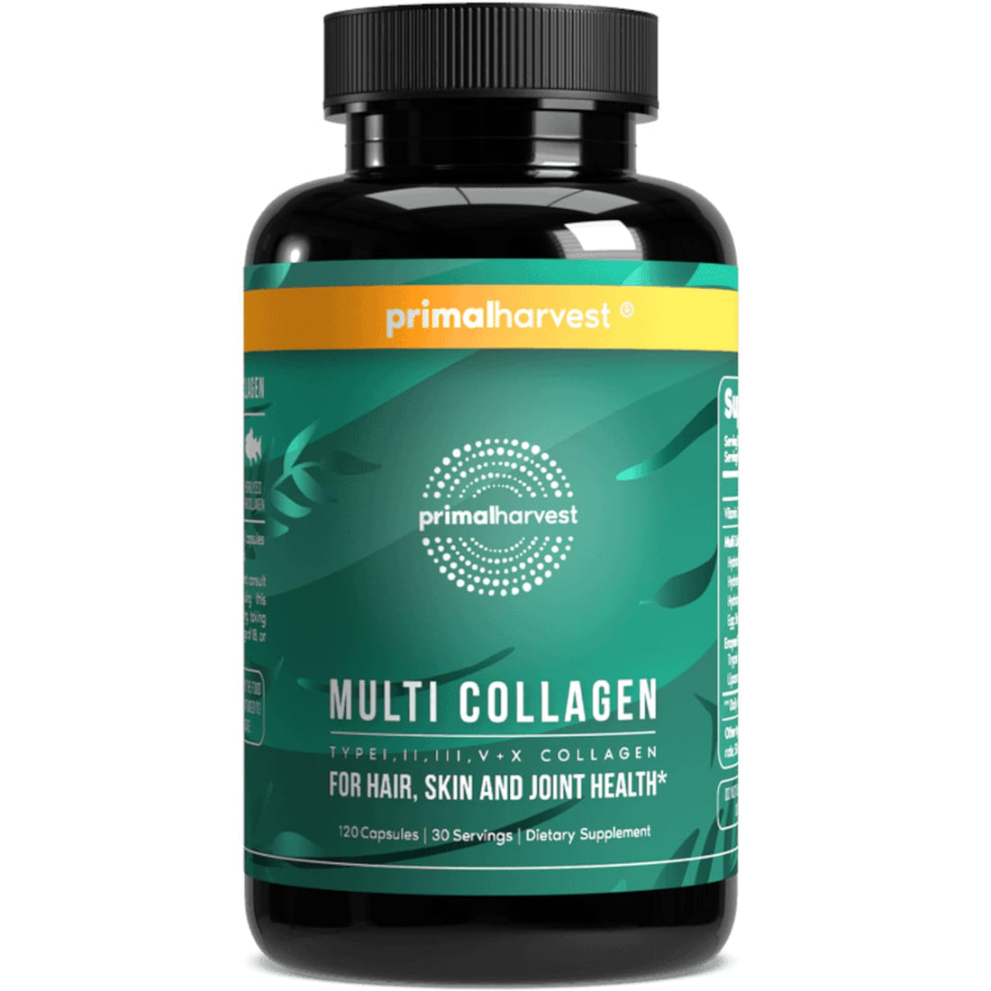 Primal Harvest Multi Collagen Pills for Women and Men (Type I, II, III, V, X) 120 Capsules w/Vitamin C for Hair, Skin, Nails - PrimeBioHealth - canada supplements