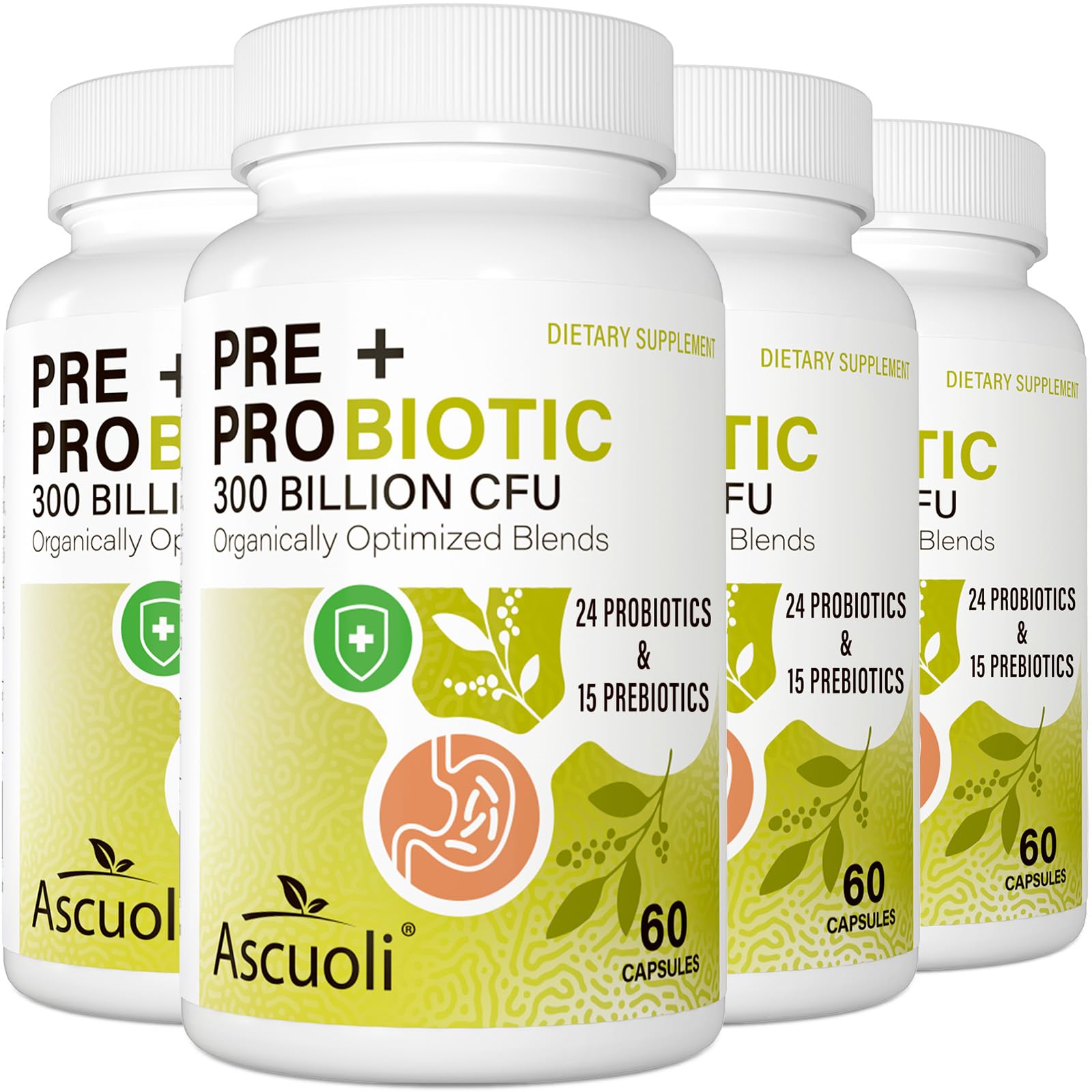 Probiotics for Women & Men - 300 Billion CFU, 24 Strains + 15 Organic Herbs Prebiotics Blend, Daily Probiotic for Digestive Health, Immune, Gut, Bloating - PrimeBioHealth - canada supplements