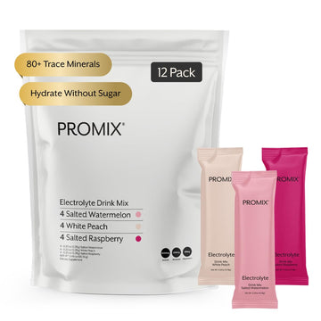 ProMix Nutrition Electrolytes Powder Hydration Packets - Himalayan Pink Salt, Magnesium, Potassium, Vitamin C - Variety Pack, Lightly Sweetened - 12 Servings (Pack of 12) - PrimeBioHealth - canada supplements