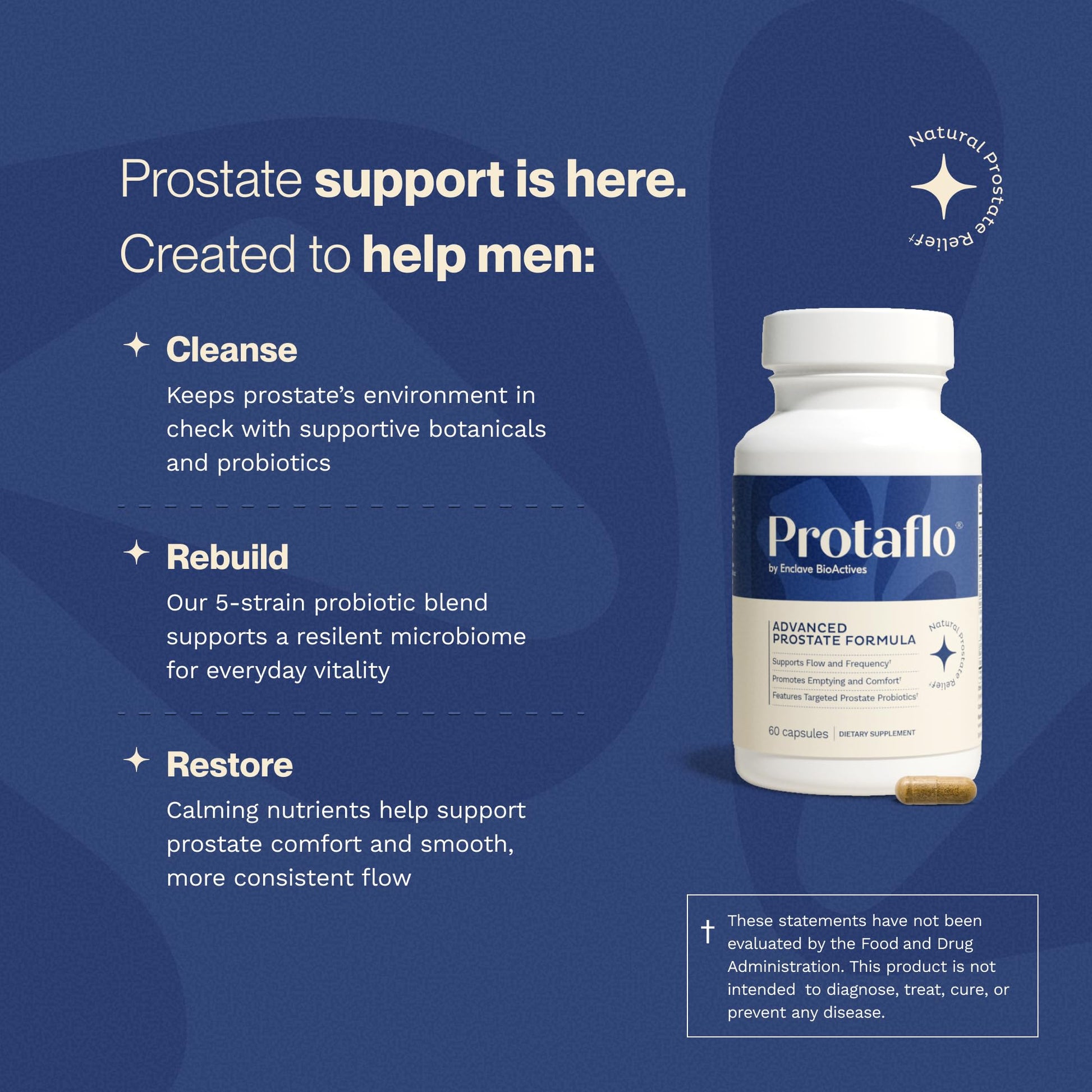 Protaflo Prostate Supplements for Men - Supports Urinary Flow & Bladder Control | Probiotics + Black Walnut, Nettle, Turmeric, Lycopene, Pumpkin Seed - PrimeBioHealth - canada supplements