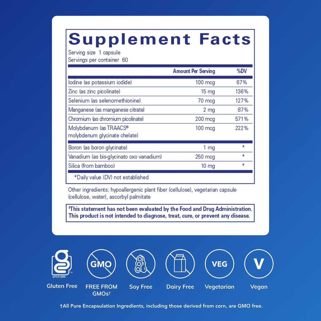 Pure Encapsulations Trace Minerals - Multimineral Supplement - Mineral Supplement - Supports Metabolism & Cellular Function* - Gluten Free & Vegan - 60 Capsules - PrimeBioHealth - canada supplements