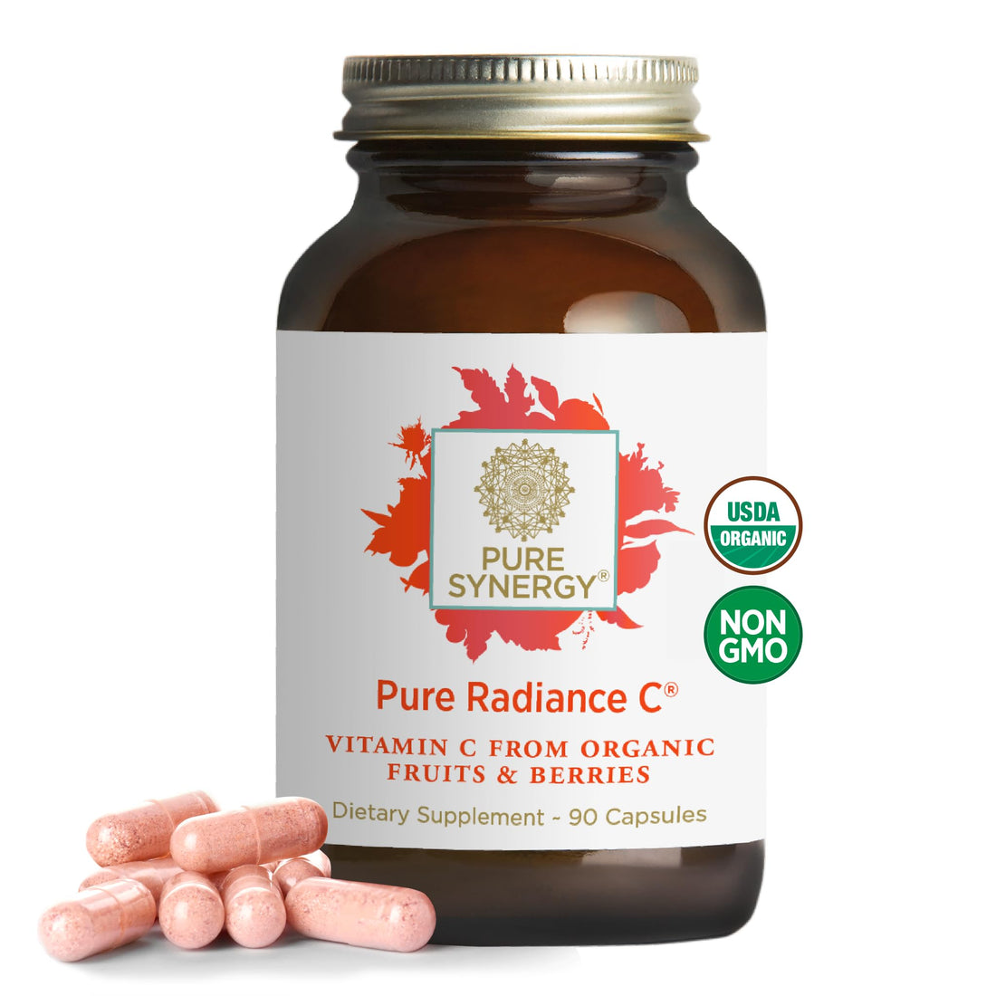 PURE SYNERGY Pure Radiance C | Organic Vitamin C Capsules | 100% Natural, Whole Food, Non-GMO Supplement with Organic Camu Camu - PrimeBioHealth - canada supplements