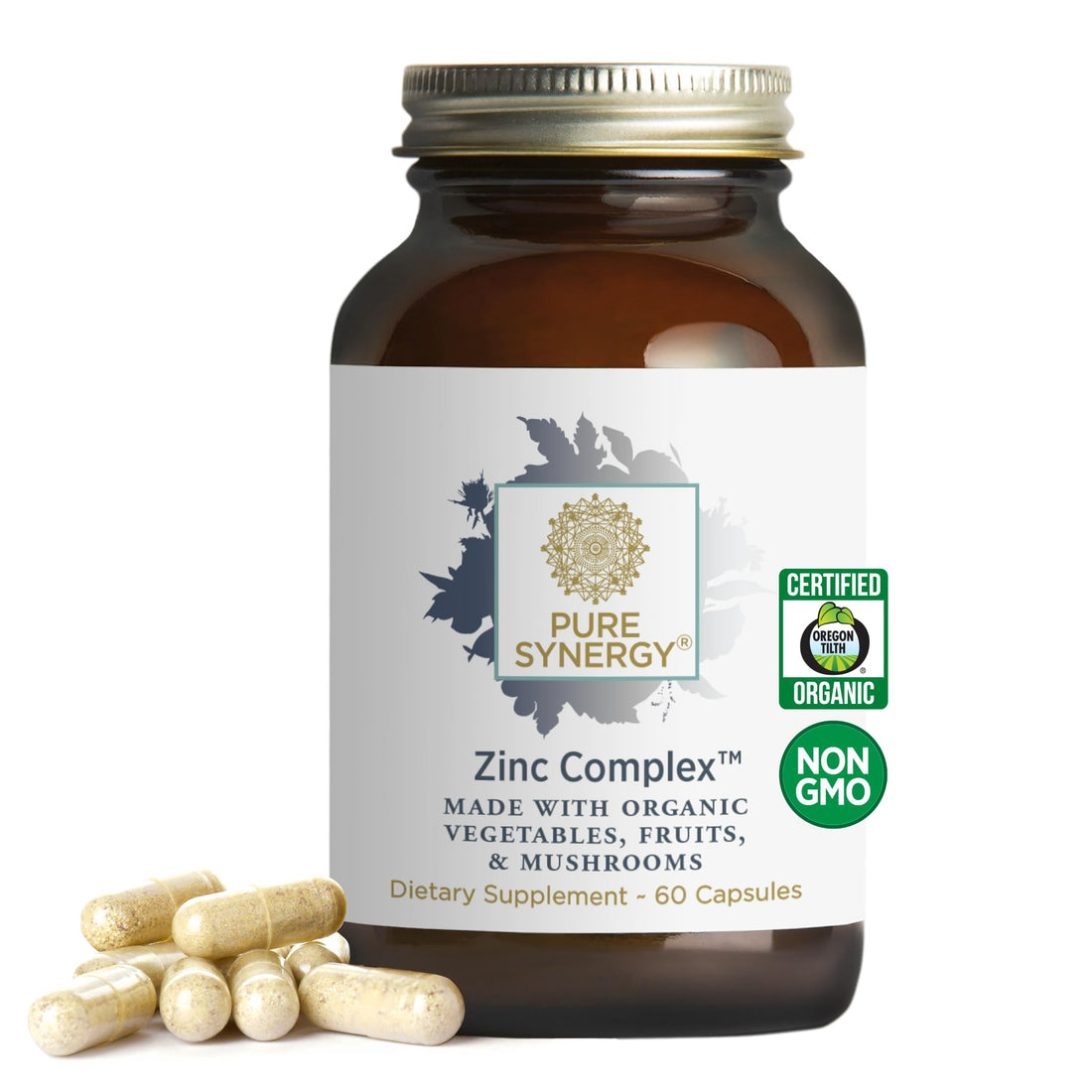 PURE SYNERGY Zinc Complex | Immune Support Supplement | Natural, Vegan Zinc Complex with Vitamin C and Organic Whole Foods | for Immune - PrimeBioHealth - canada supplements