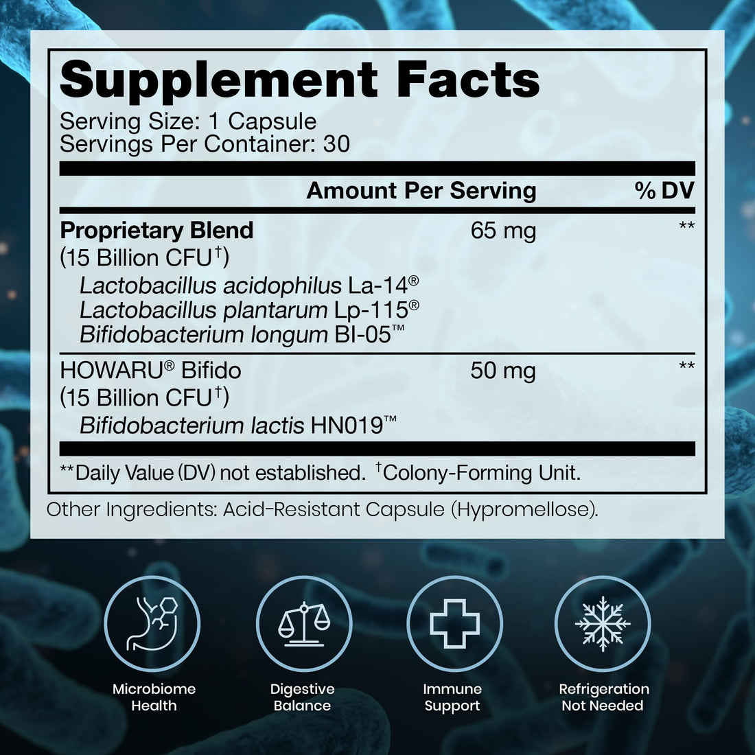 Pure Therapro Rx Power Probiotic Daily - 30 Acid-Resistant Capsules | 4 Proven Strains - 30 Billion CFU/Capsule | Patented Activ-Vial Desiccant Bottle - PrimeBioHealth - canada supplements