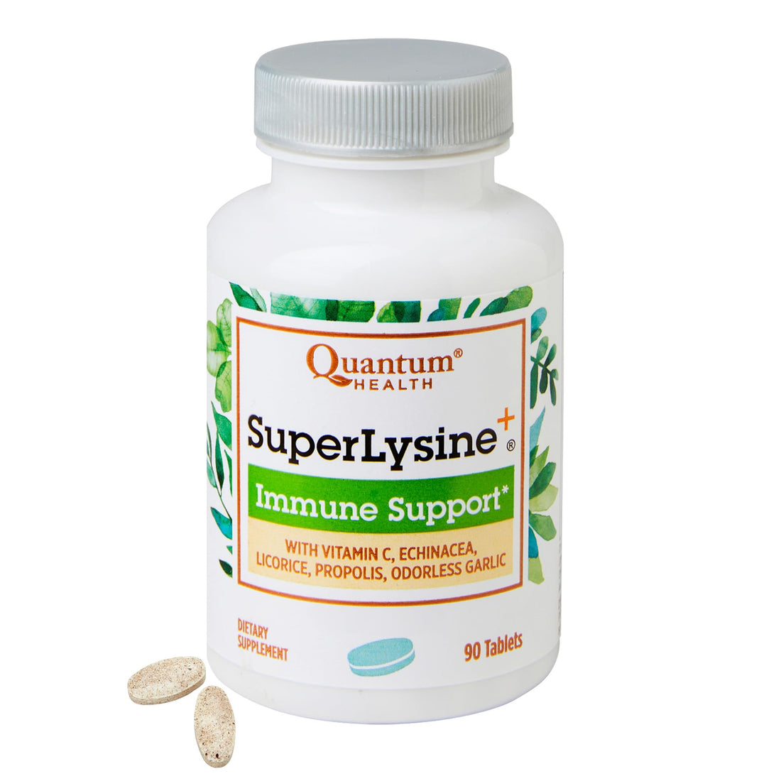 Quantum Health Super Lysine+ / Advanced Formula Lysine+ Immune Support with Vitamin C, Echinacea, Licorice, Propolis, Odorless Garlic (90 Tablets) - PrimeBioHealth - canada supplements